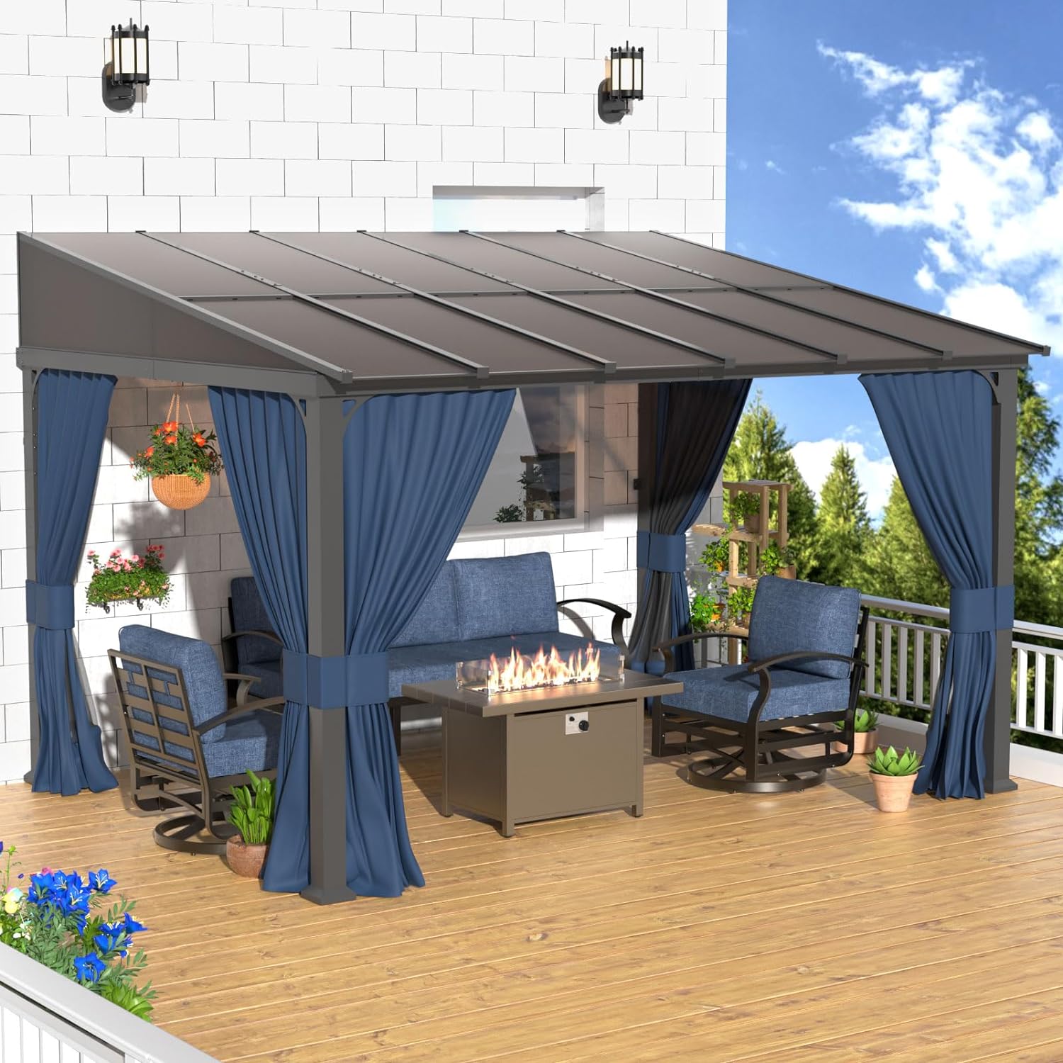 ALAULM LS-1012WMGB-NAVY Wood-Resin-Gazebos - View #2