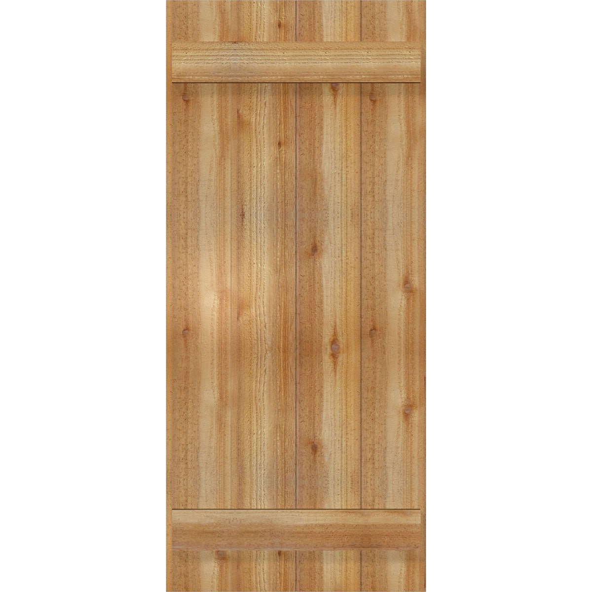 Ekena Millwork RBJ06S21X049RWR 21.5-in W x 49-in H Unfinished Paintable/Stainable Board and batten Wood Exterior Shutters ( 2 -Pack )