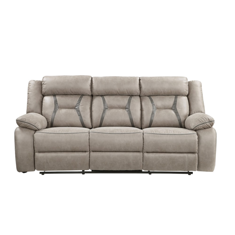Steve Silver - Tyson 86-in W Casual Gray Faux leather 3-seater Reclining Storage Sofa