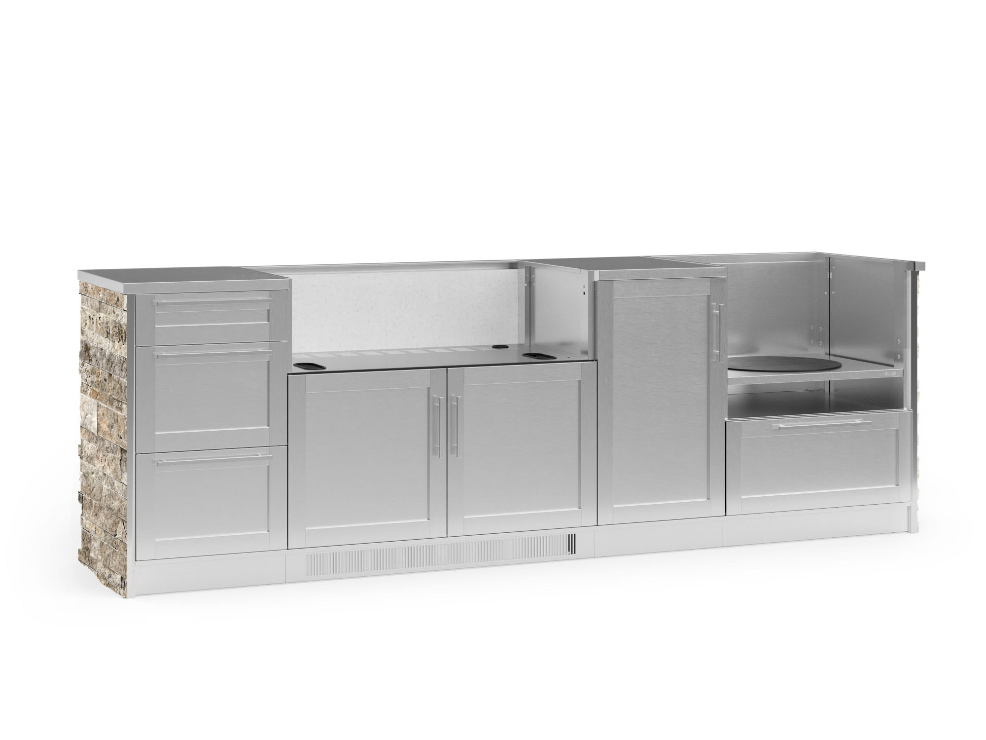 NewAge Products 68909 Signature Series Stainless Steel 8 -Piece 107.16-in W x 25.5-in D x 37-in H Modular Outdoor Kitchen Set