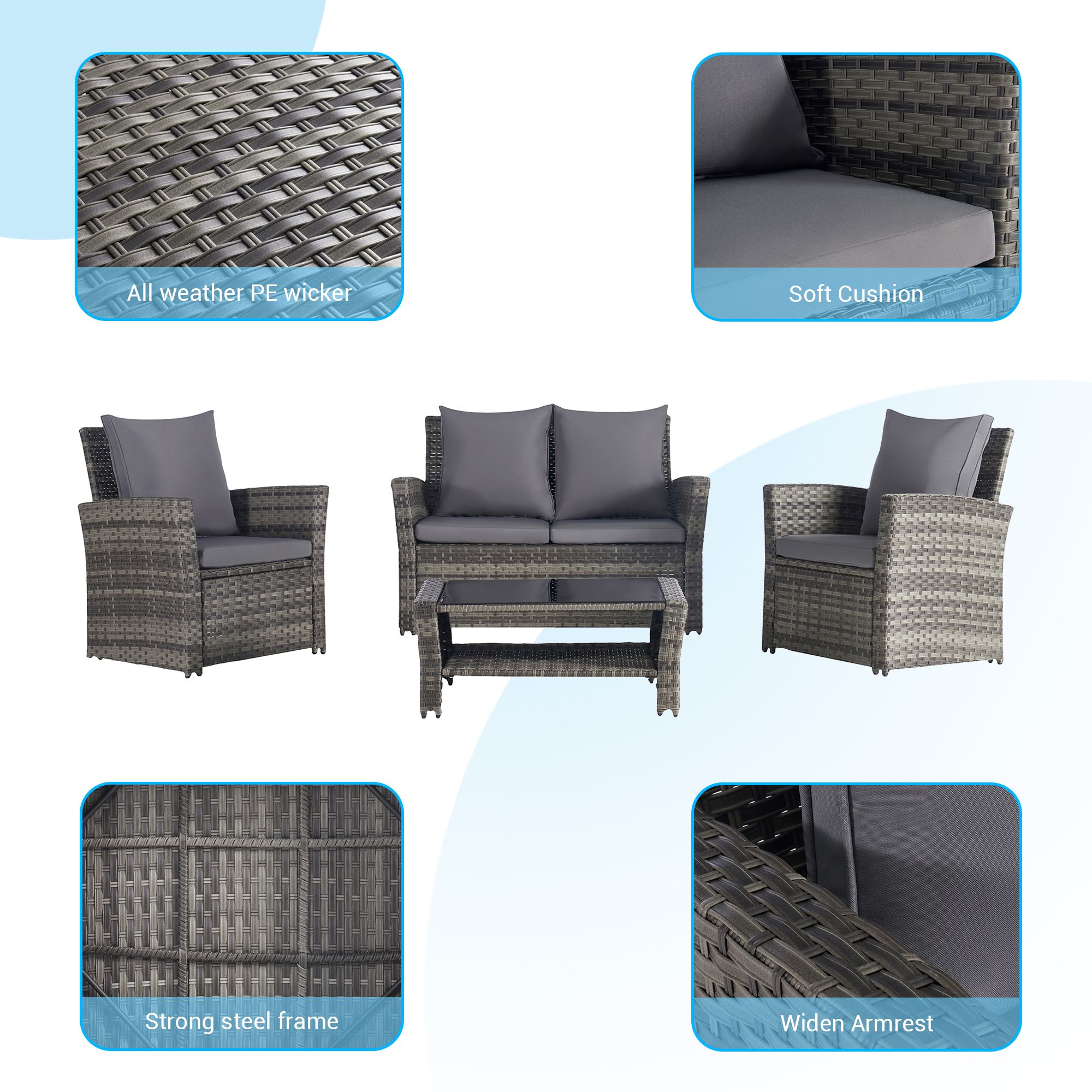 SANSTAR L-857GY-V1 Patio-Conversation-Sets - View #5