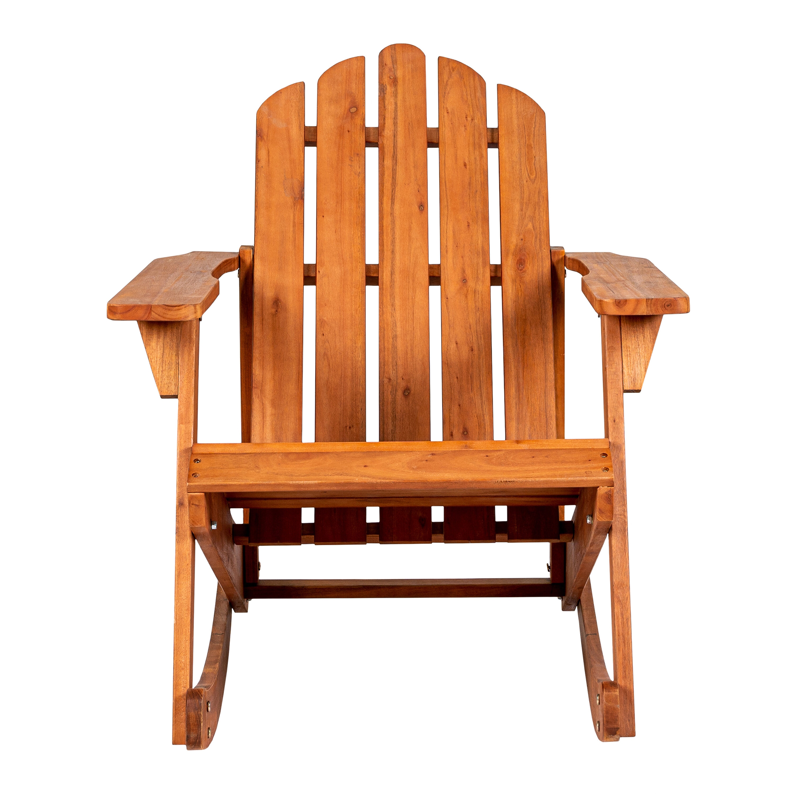 Light Brown Acacia Wood Adirondack Rocking Chair