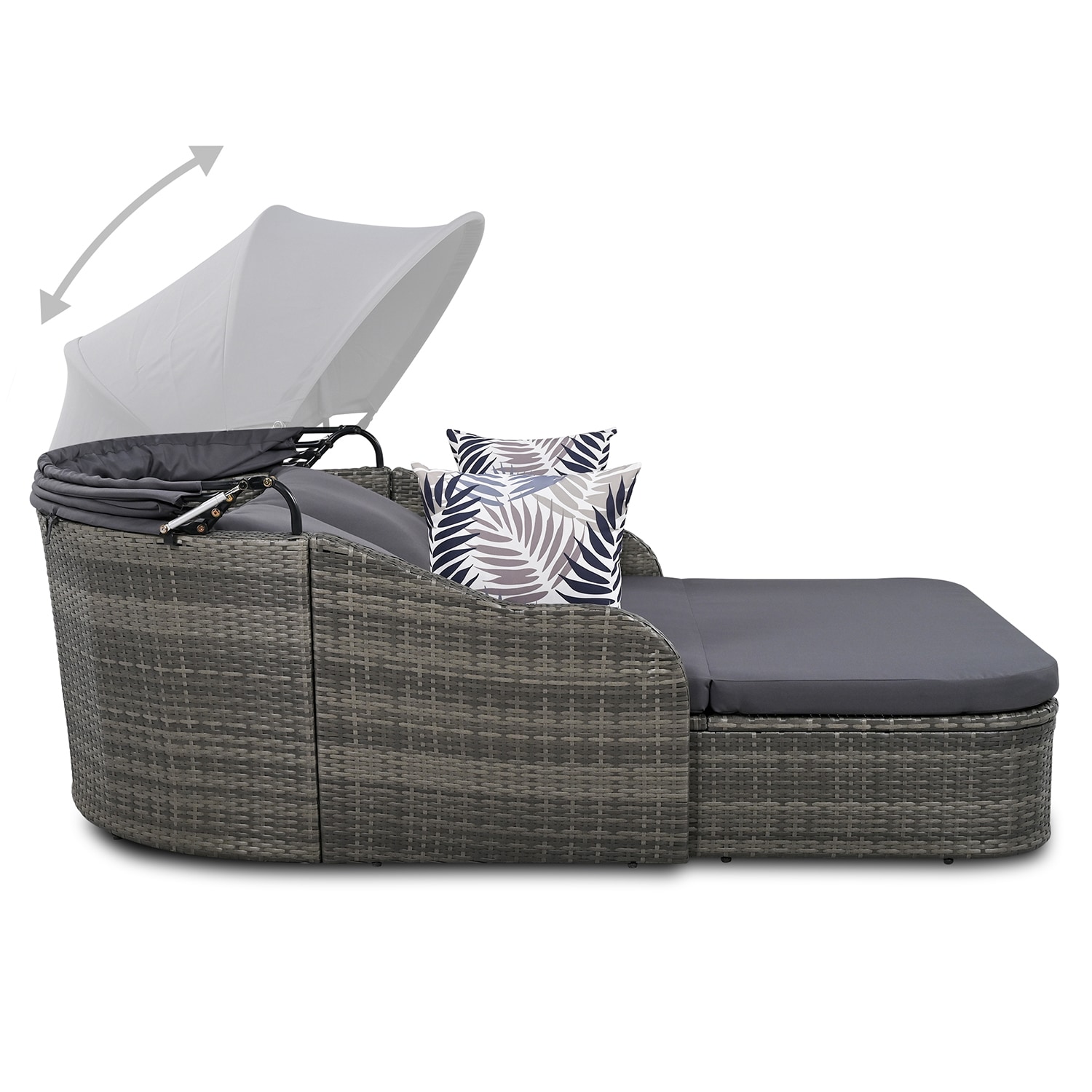 適当な価格 Black Wicker Lounge Double GZMR Steel Stationary Frame 家具