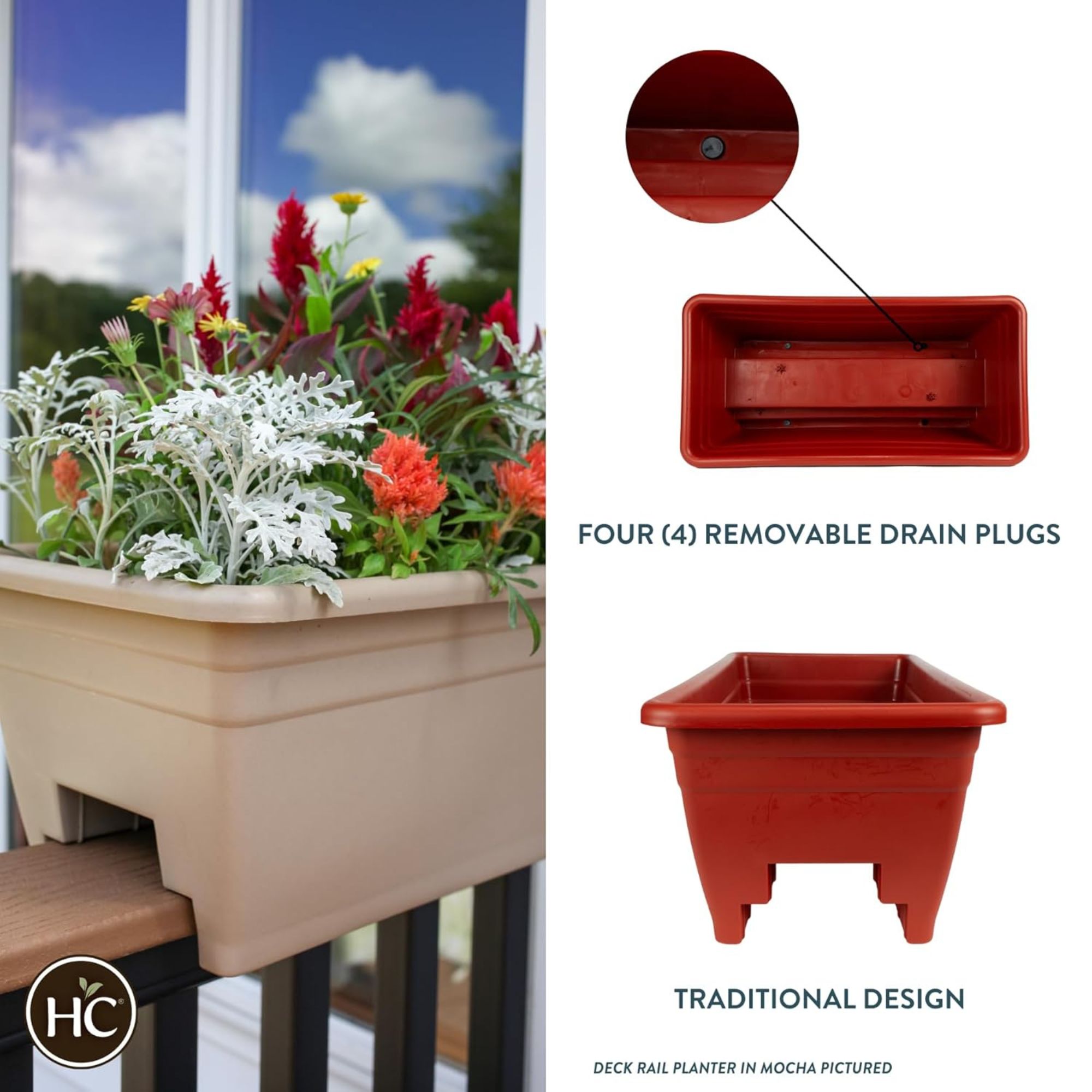 The HC Companies SPX24DB0E35C005LRAZW Planter-Window-Box - View #4