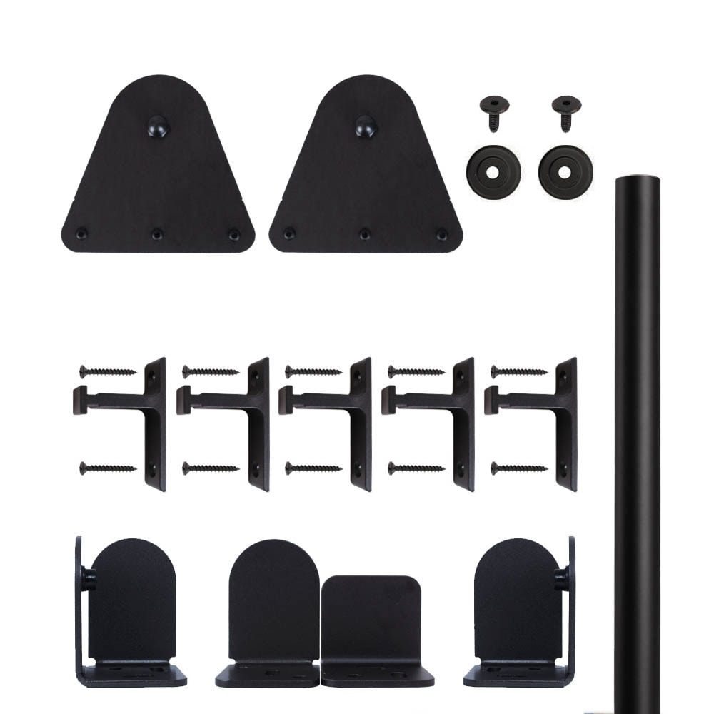 Quiet Glide QG.1300.T-96.08 96-in Matte Black Indoor Standard Single Barn Door Hardware Kit