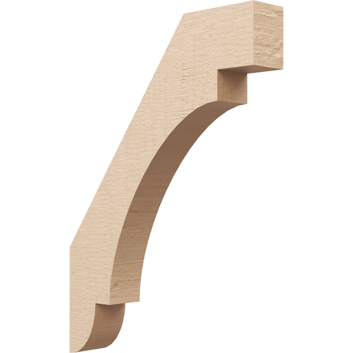 Ekena Millwork BRCUR03X18X24ASPRCPR 3-in x 24-in x 18-in Primed Urethane Aspen Rough Cedar Woodgrain TimberThane Knee Brace