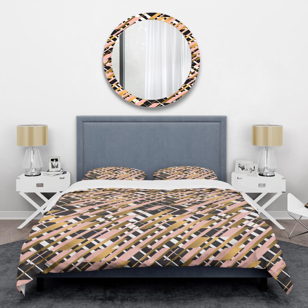 Designart BED24251-K 3 -Piece Pink King Duvet cover Set