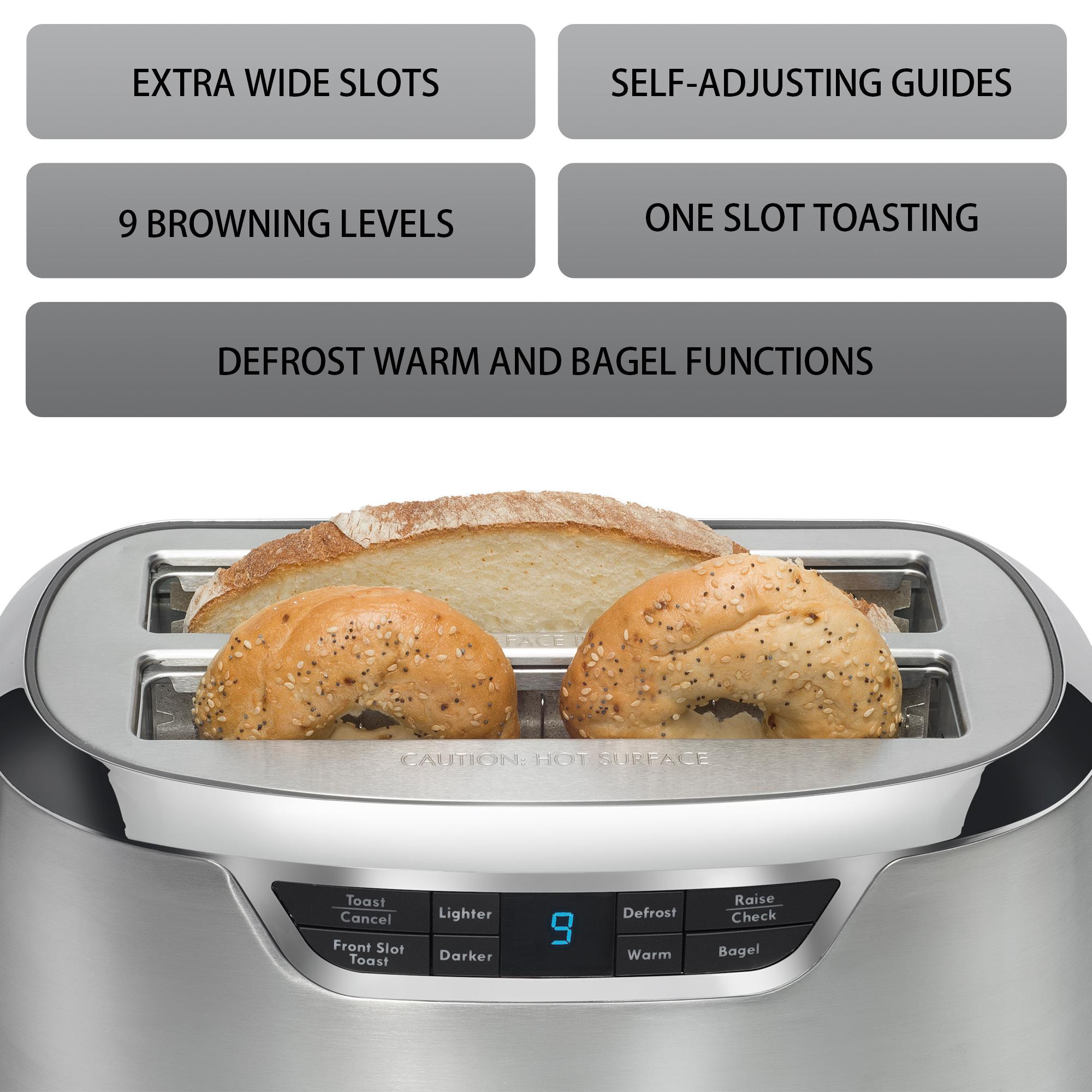 Oster 4 Slice Extra Wide Slot Stainless Steel Toaster Silver