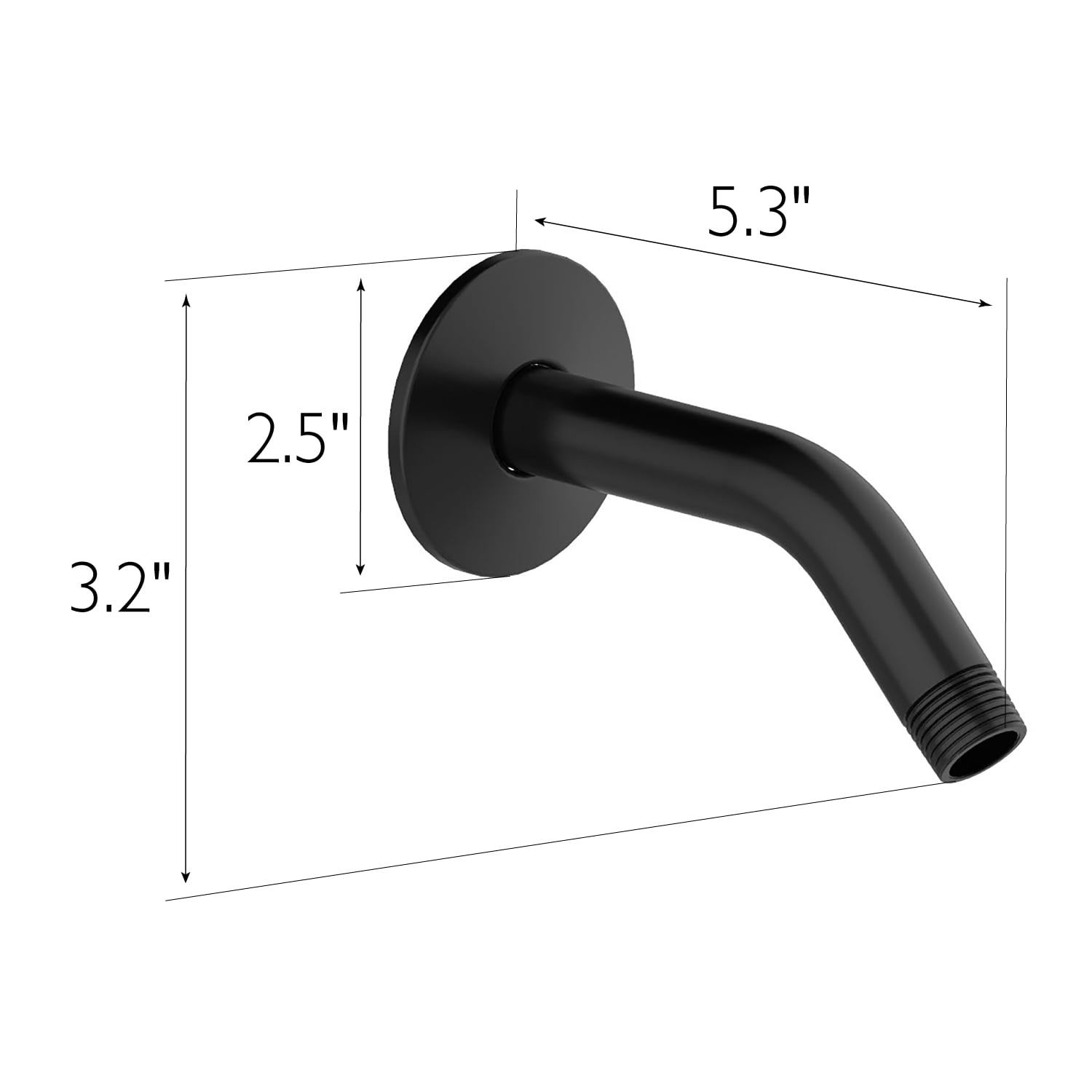 Design House Matte Black 0.4-in Shower Arm (0.5-in-ID) 841486 at Lowes.com