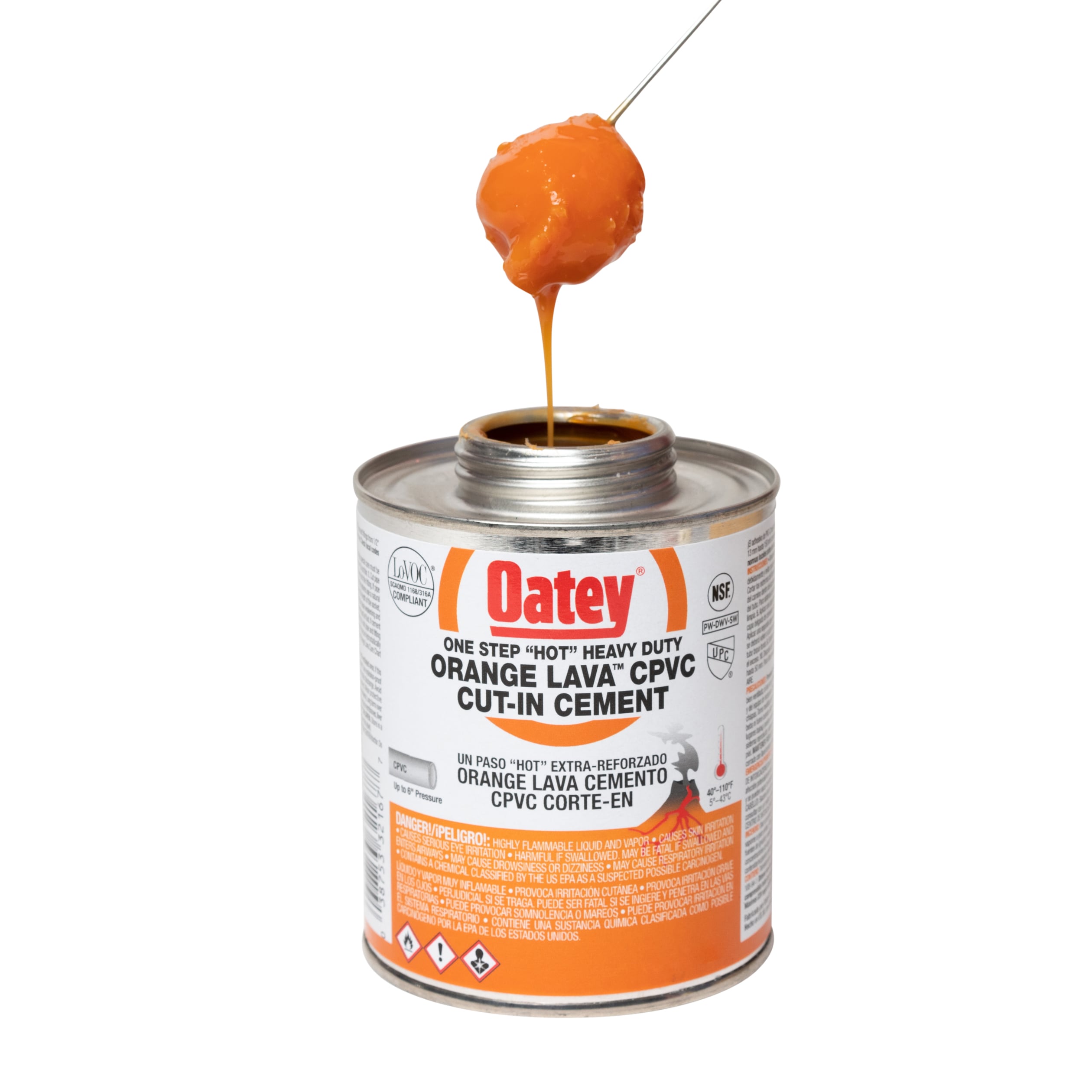 Oatey Hot Heavy Duty Lava 32fl oz Orange CPVC Cement in the Pipe