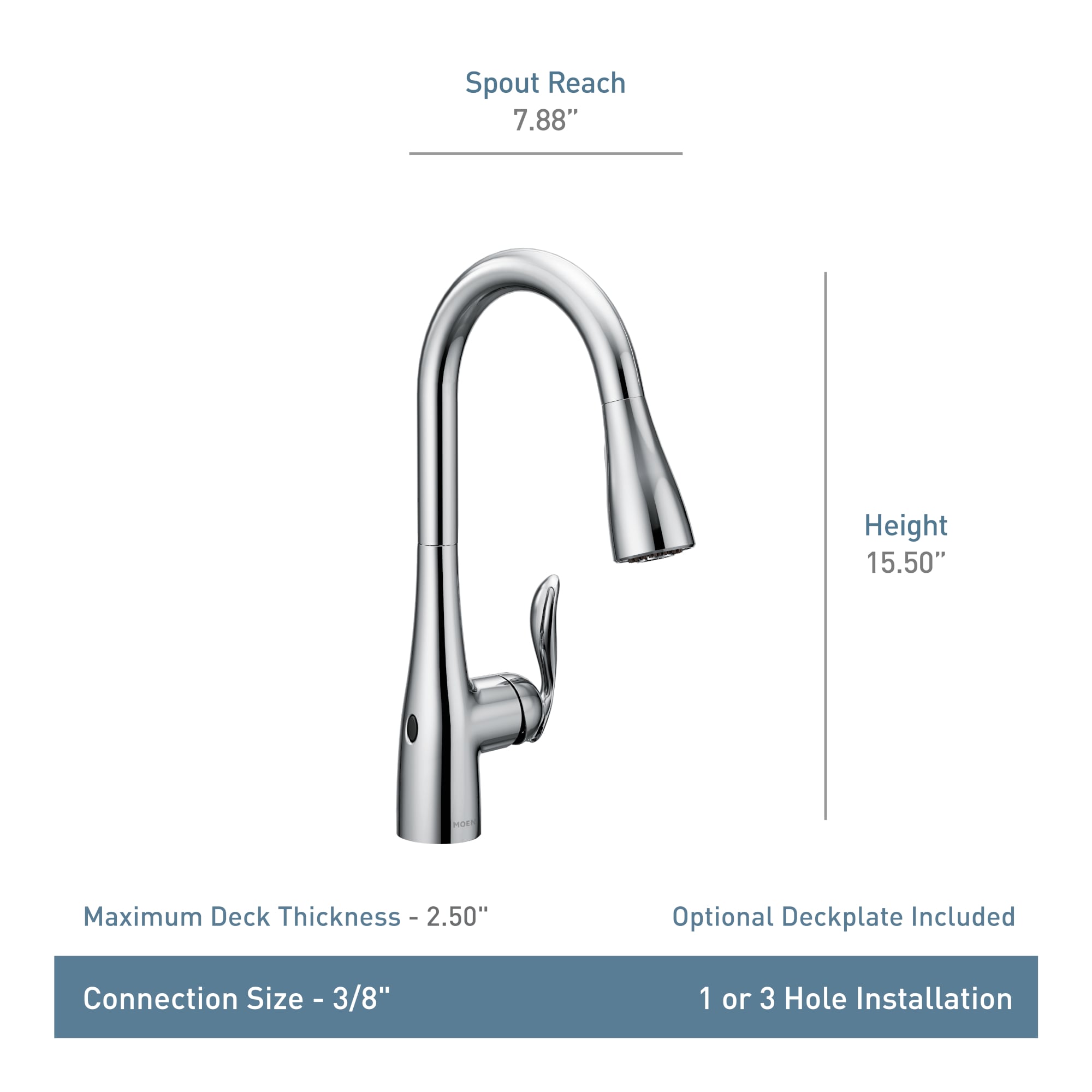 Moen Arbor Spot Resist Stainless Single Handle Touchless Pull Down   62629186 