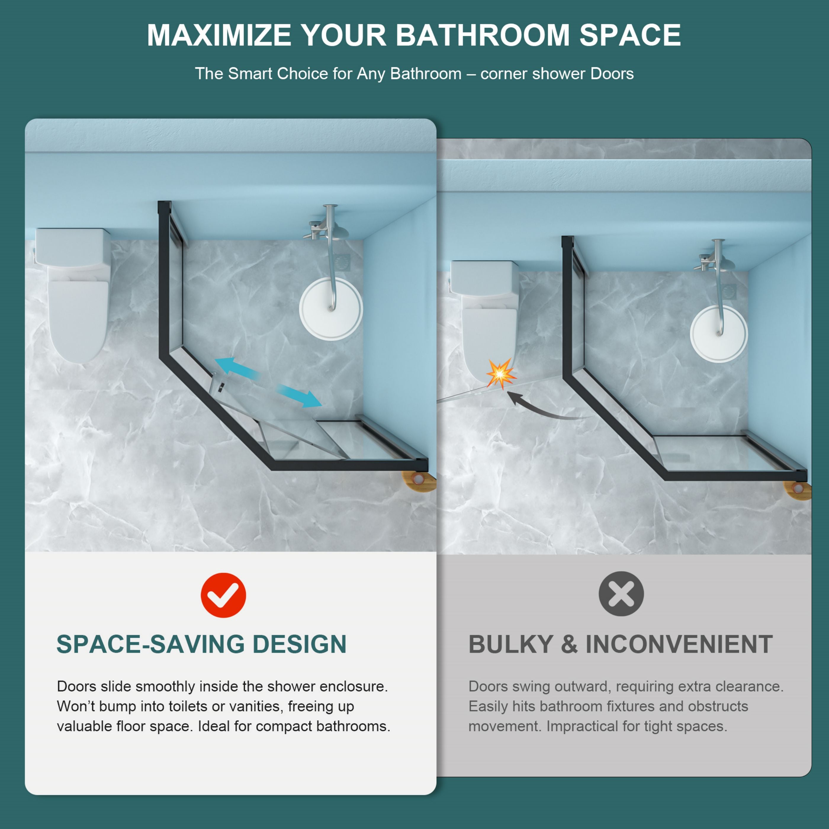 WELLFOR QPZ-TM26795 Shower-Doors - View #4