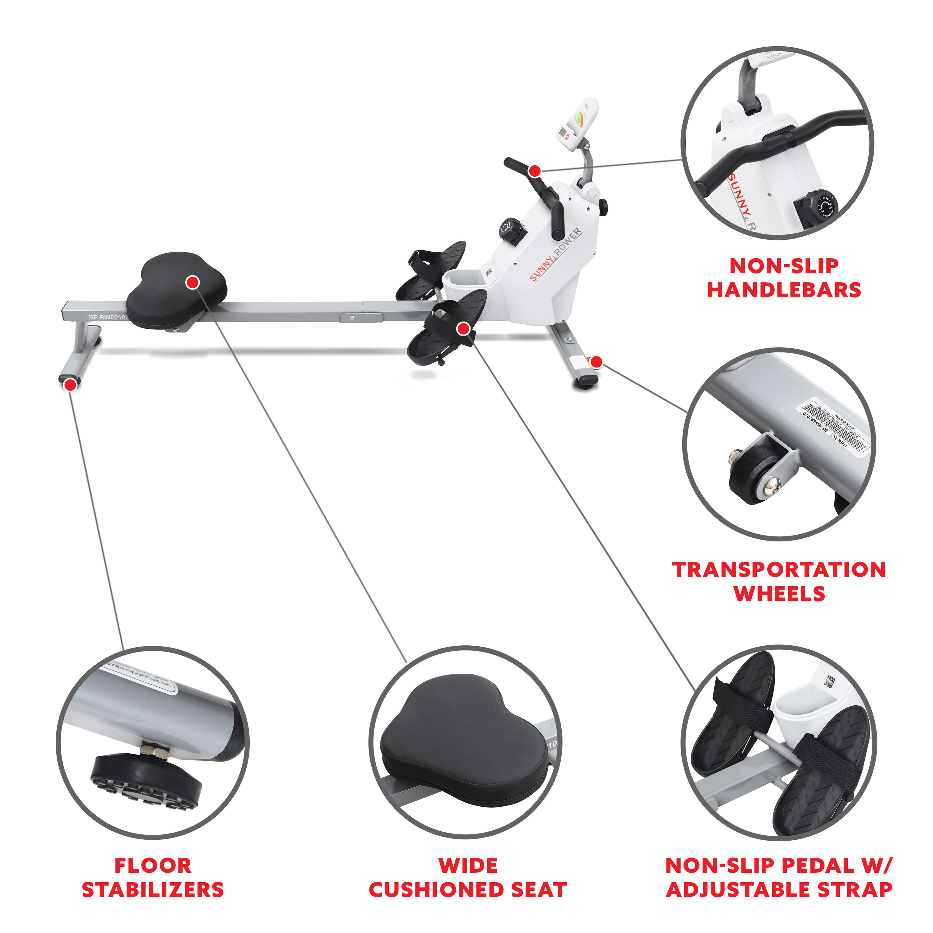 Sunny Health & Fitness SF-RW521020 Rowing-Machines - View #3