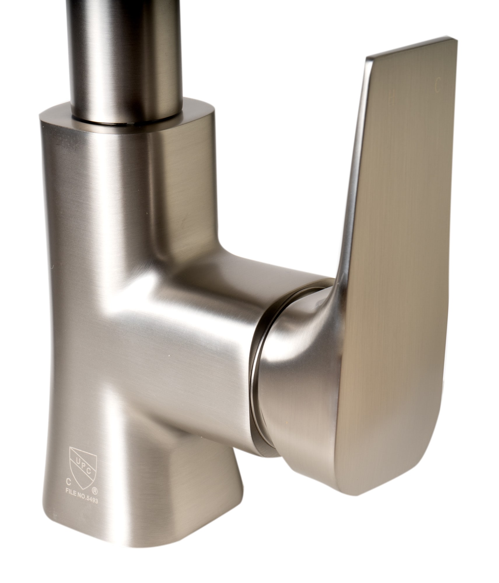 Brushed Nickel Gooseneck Pull Down Kitchen Faucet with Spray