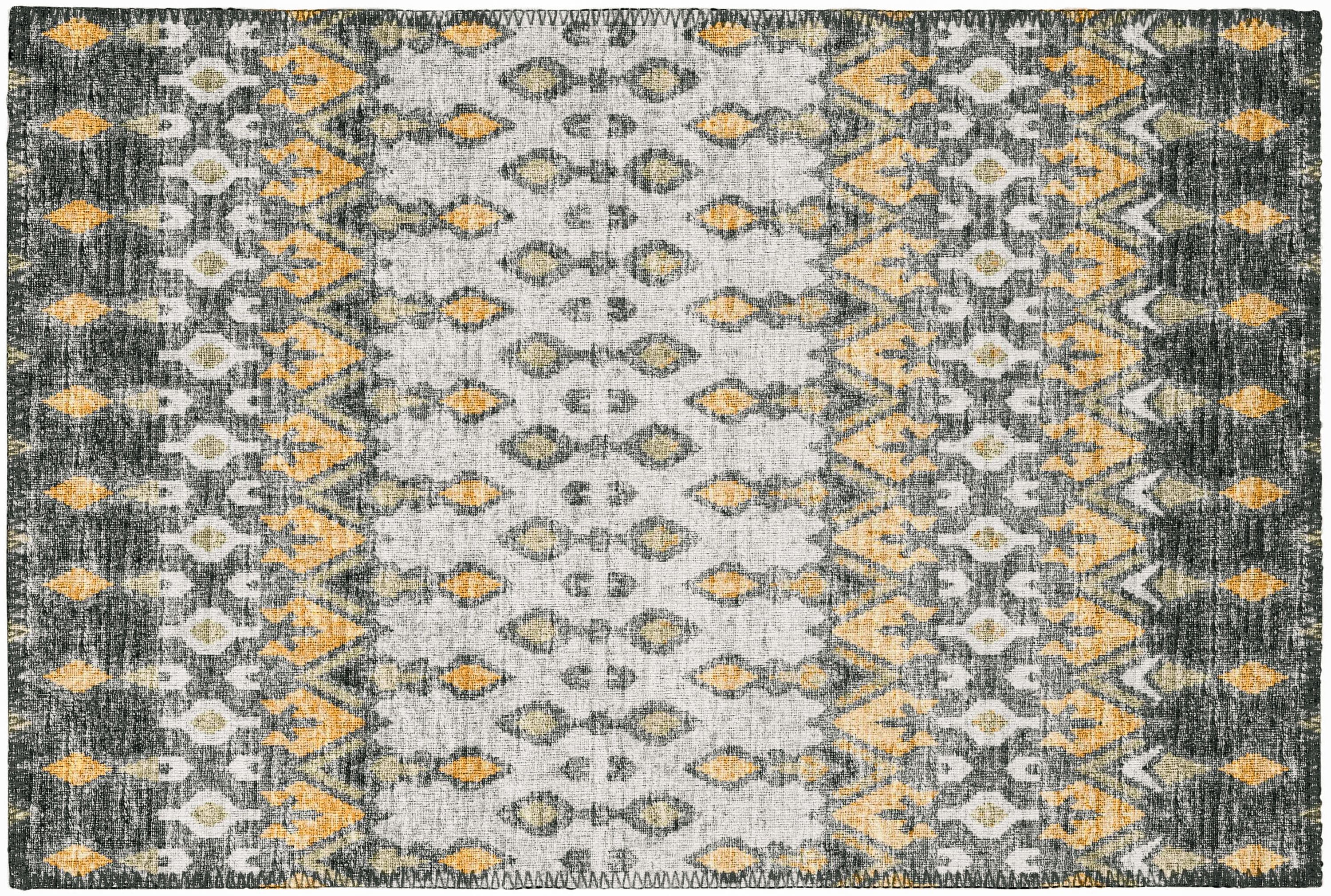 Addison Rugs ABV31GY20X30 Bravado 2 x 3 (ft) Chenille Grey Rectangular Indoor/Outdoor Ikat Southwestern Machine washable Throw rug
