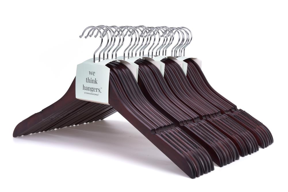 Honey Can Do Maple Wood Clothes Hangers, 24 Pack