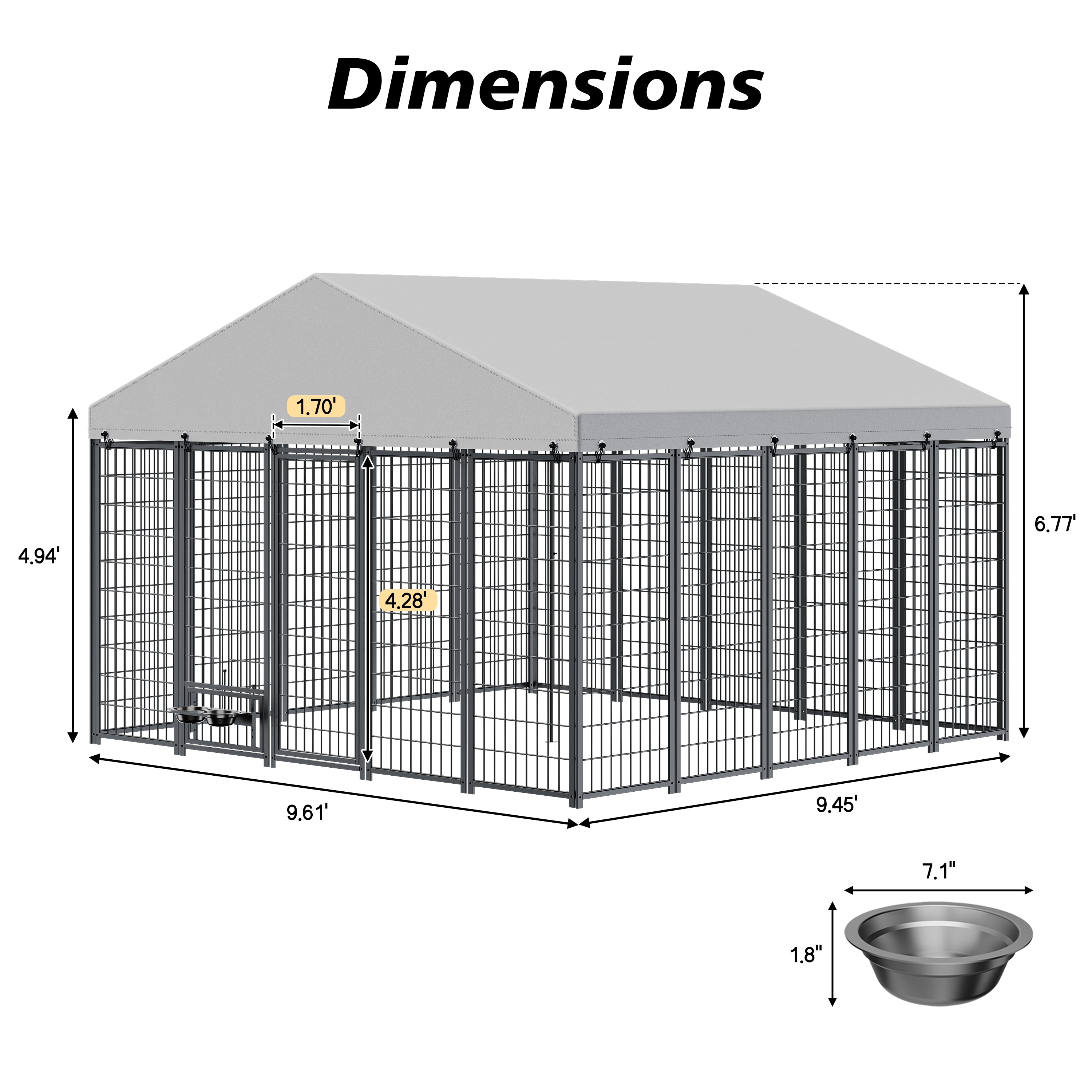 Maocao Hoom - 51.36-in x 20.4-in Black Metal Indoor/Outdoor Playpen