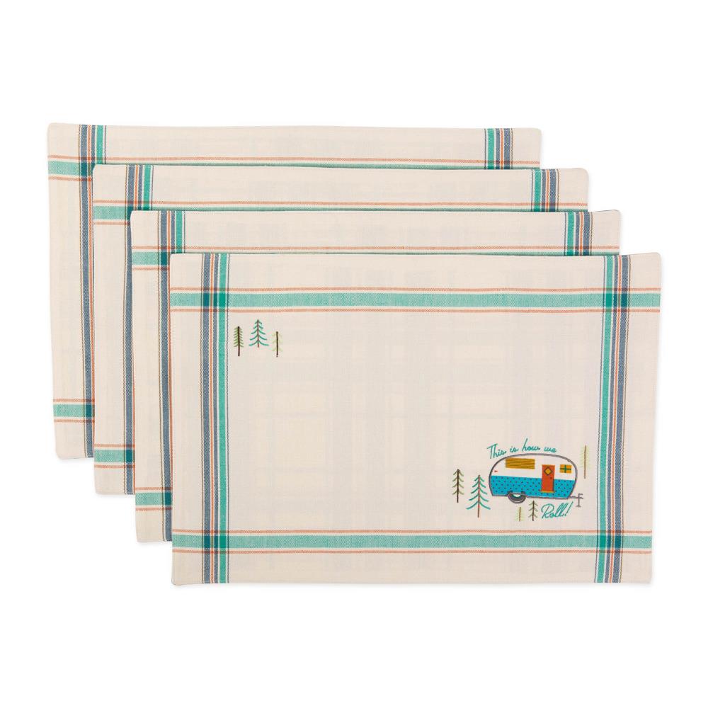 DII CAMZ11154 4 -Pack Camper Wicker Rectangle Placemats