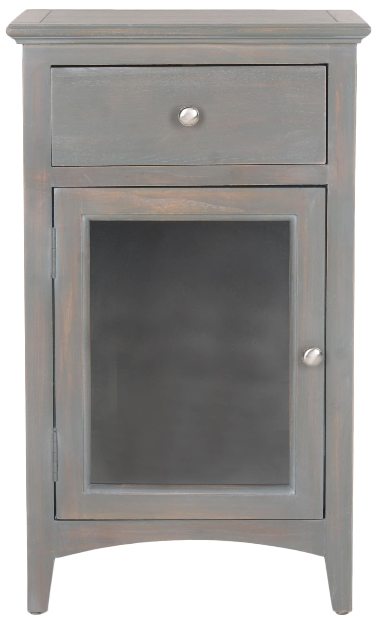 Safavieh AMH6630A Ziva 17.9-in W x 30.1-in H French Gray Wood Rectangular Casual End Table with Storage