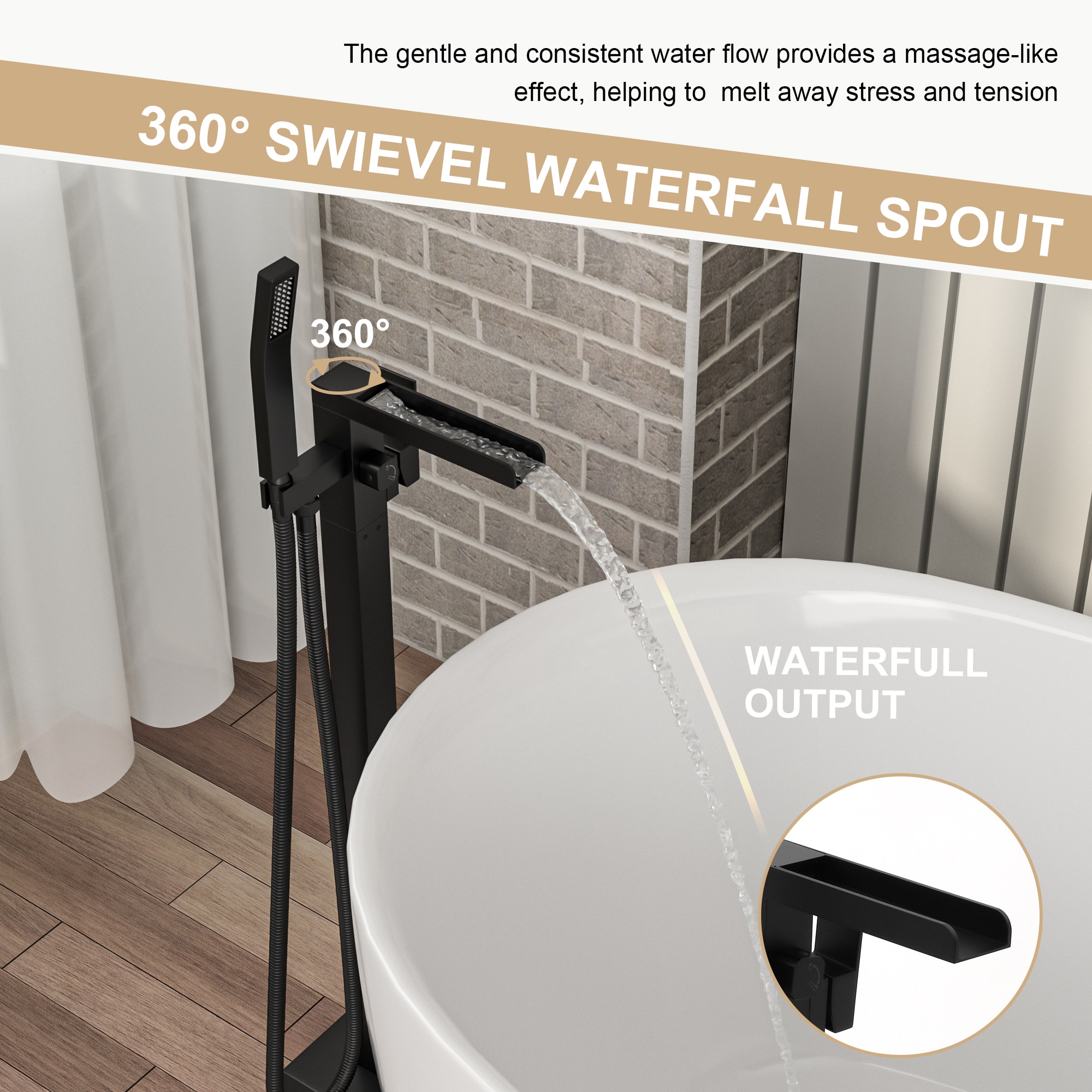CASAINC TC09-MB Roman-Tub-Faucets - View #8