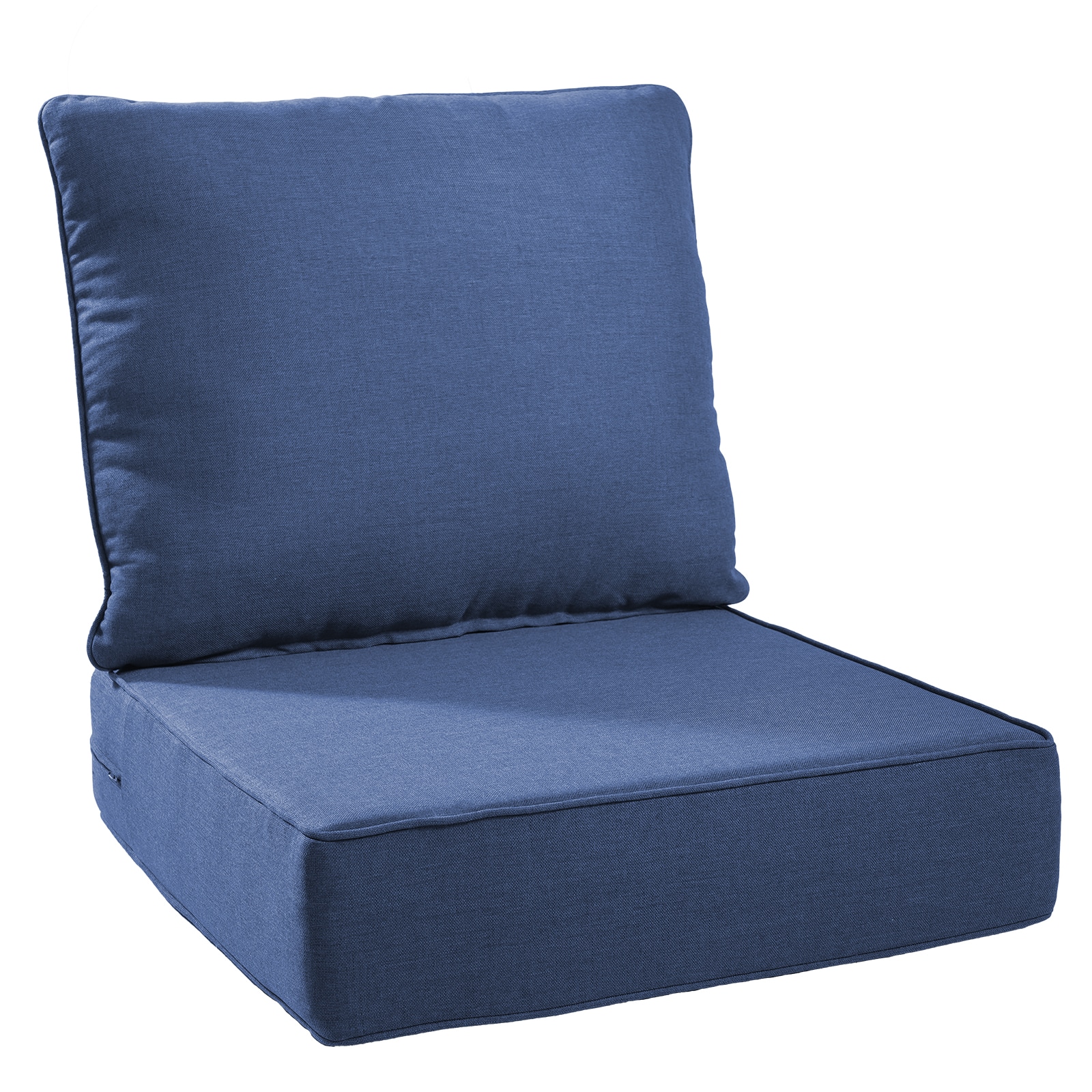 Pocassy PJZBDJH006-1 24-in x 22-in 2 -Piece Blue Patio chair cushion