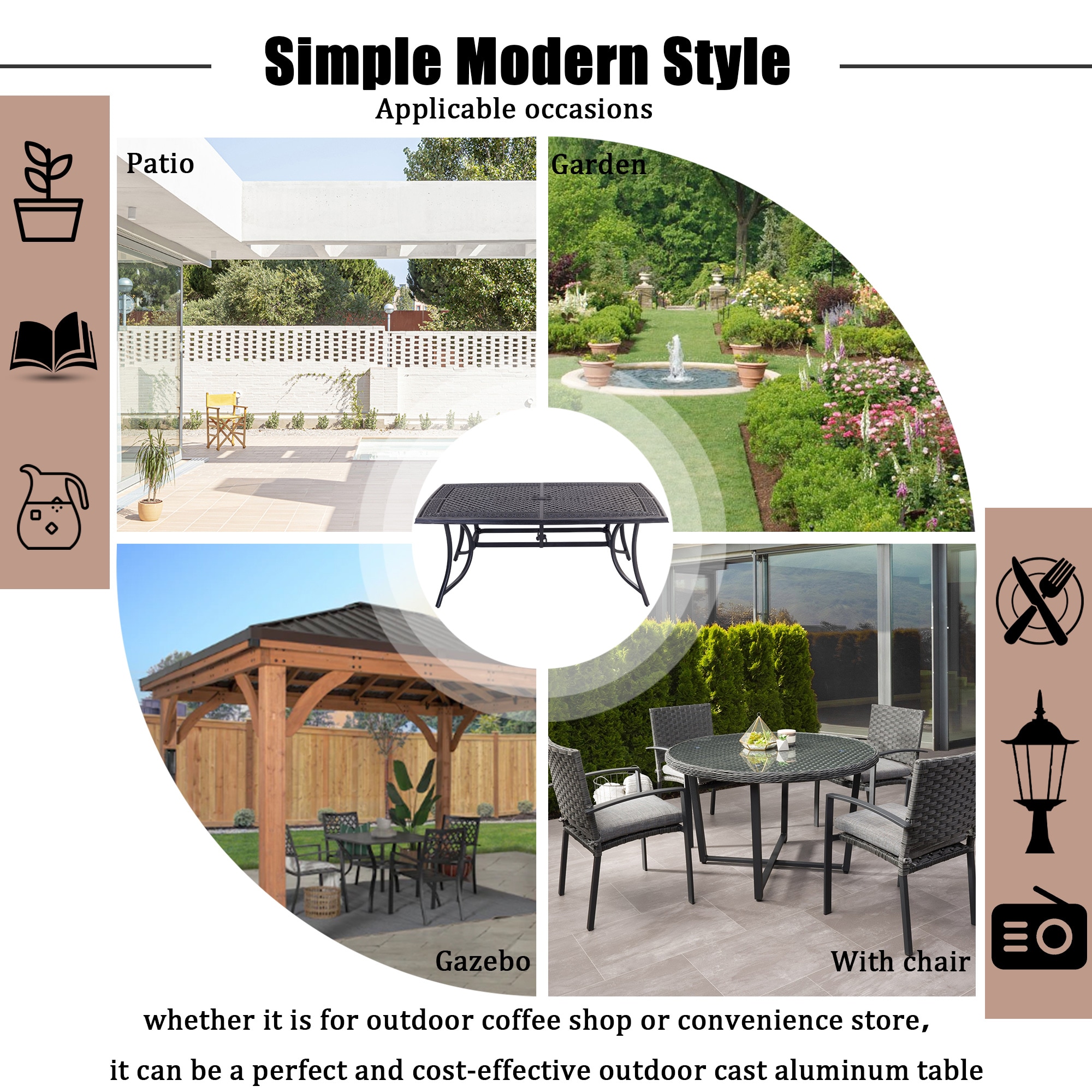 CASAINC CA-ORABQ124 Patio-Tables - View #8