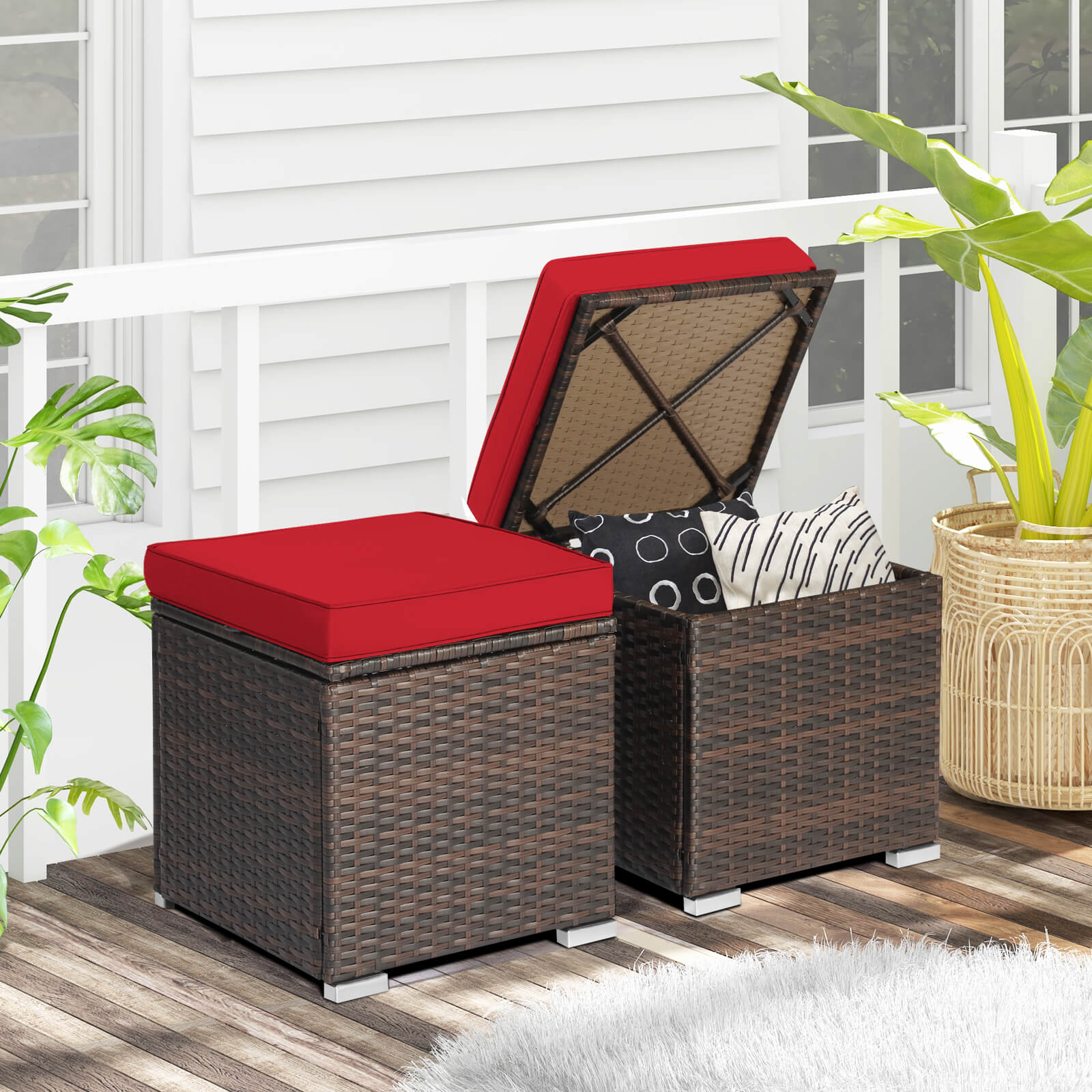 Slickblue D-CO-ER19507WH Stools-Ottomans - View #2