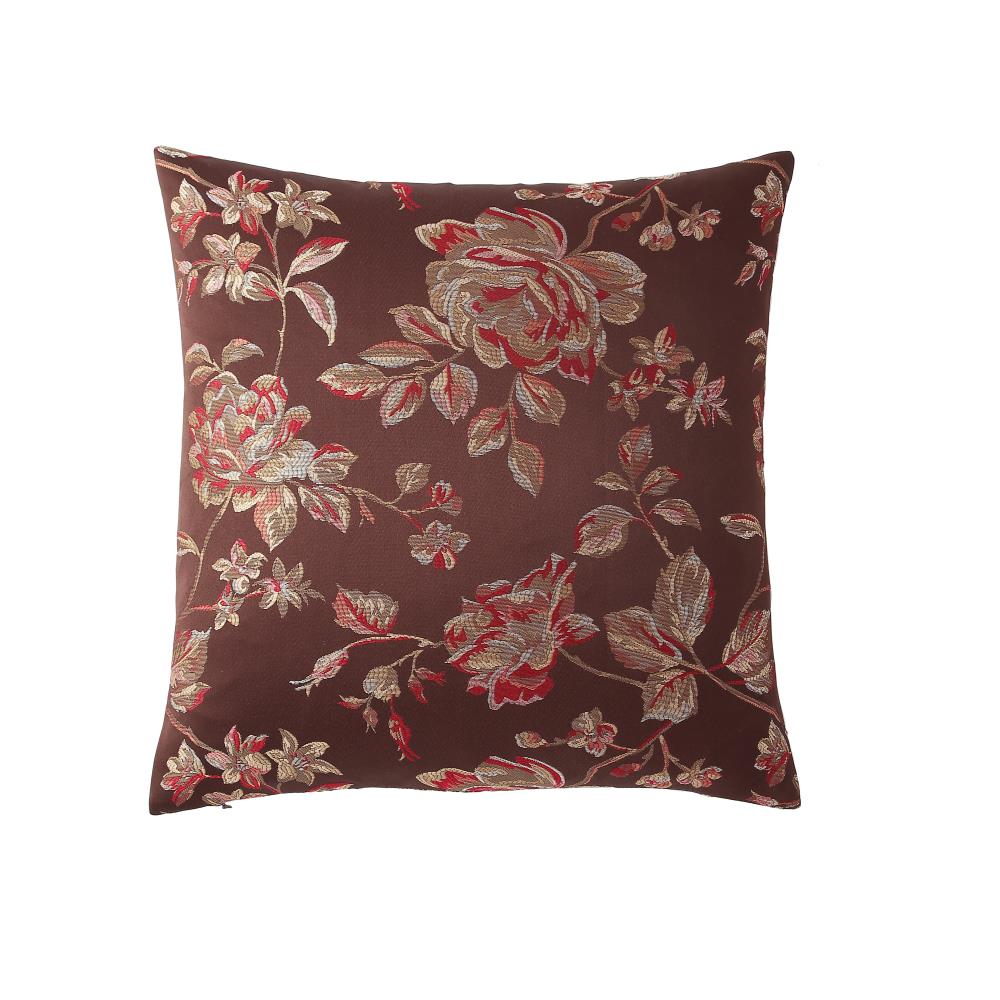 Burgundy floral hot sale throw pillows