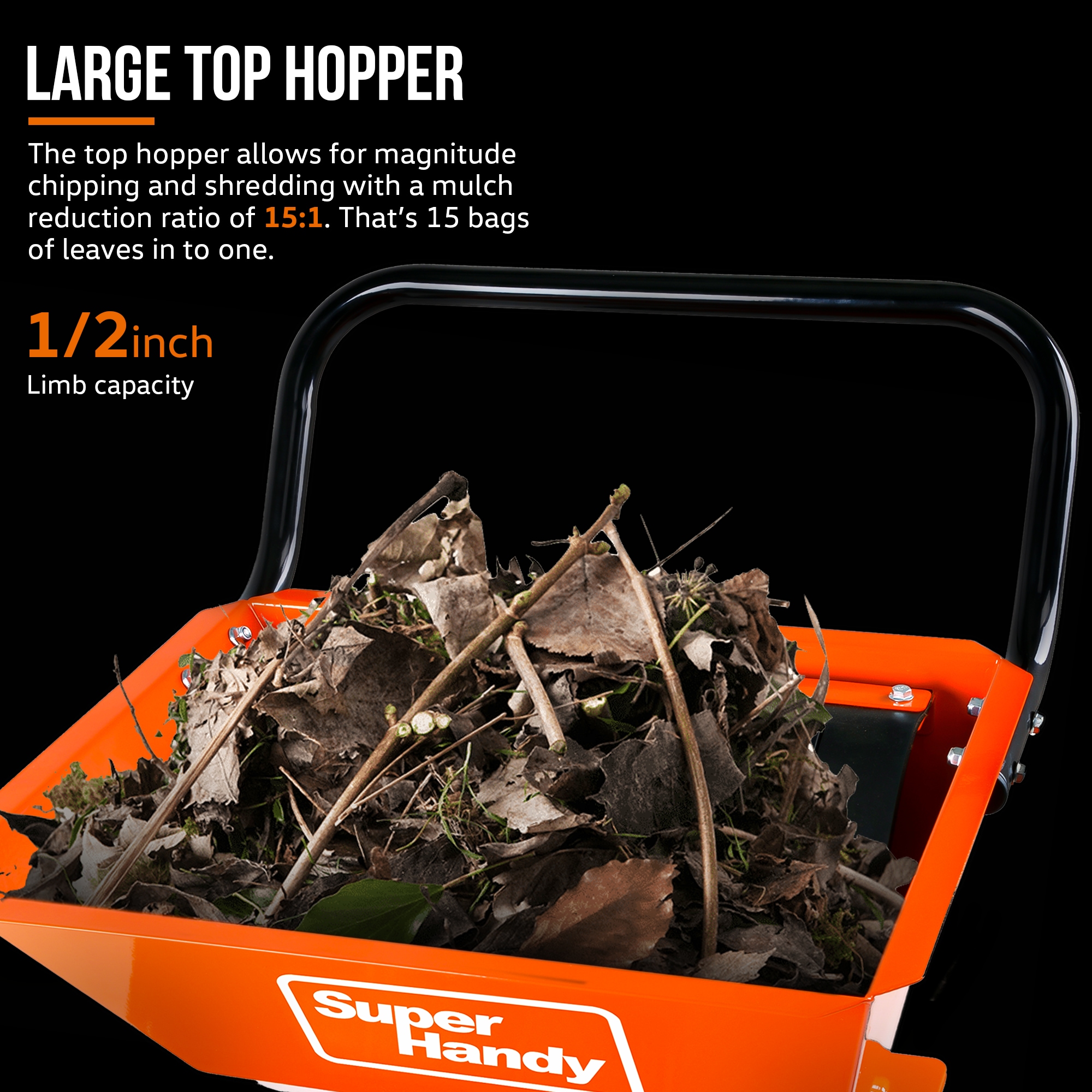SuperHandy Wood Chipper Shredder Mulcher Ultra Heavy Duty 7HP 3 in 1 Multi-function 3 inch Max Capacity