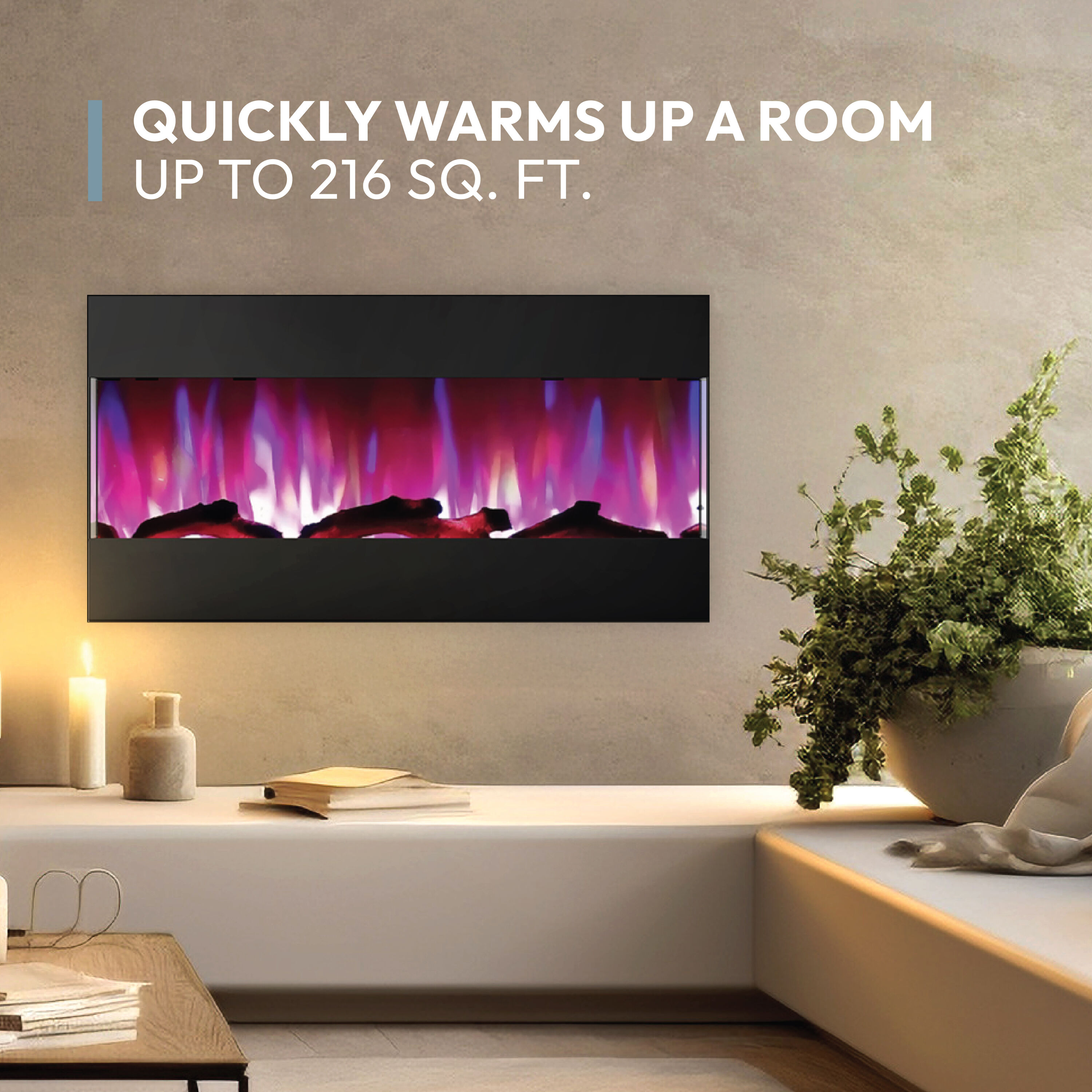 Cambridge CAM42RECWMEF-2BLK Electric-Fireplaces - View #4