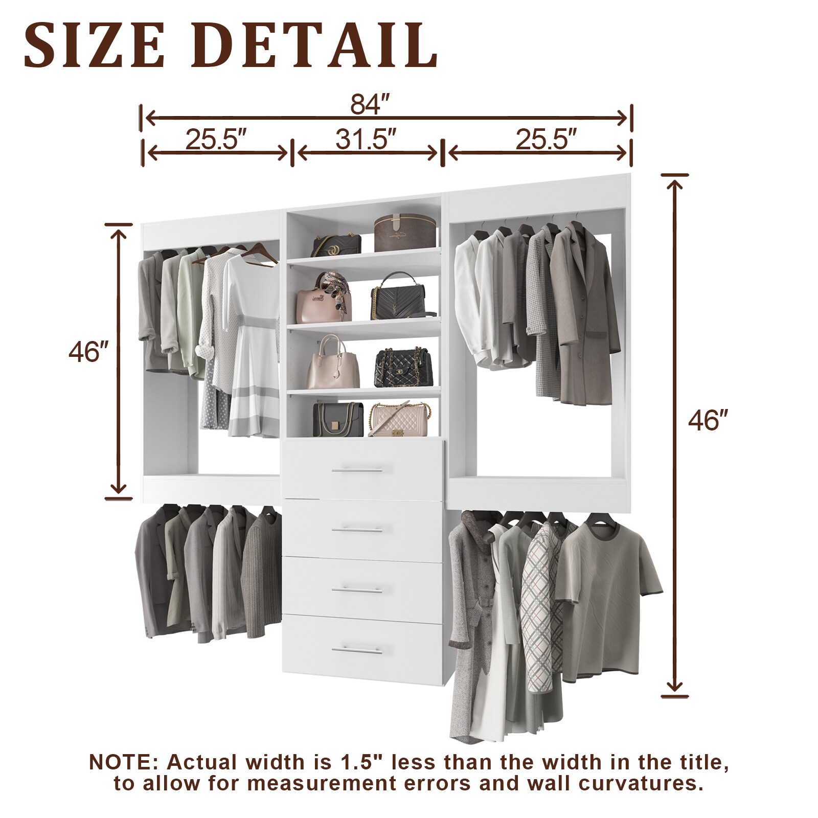 LUXEYARD LO-MODEL6-84-ZJL21 Wood-Closet-Kits - View #4