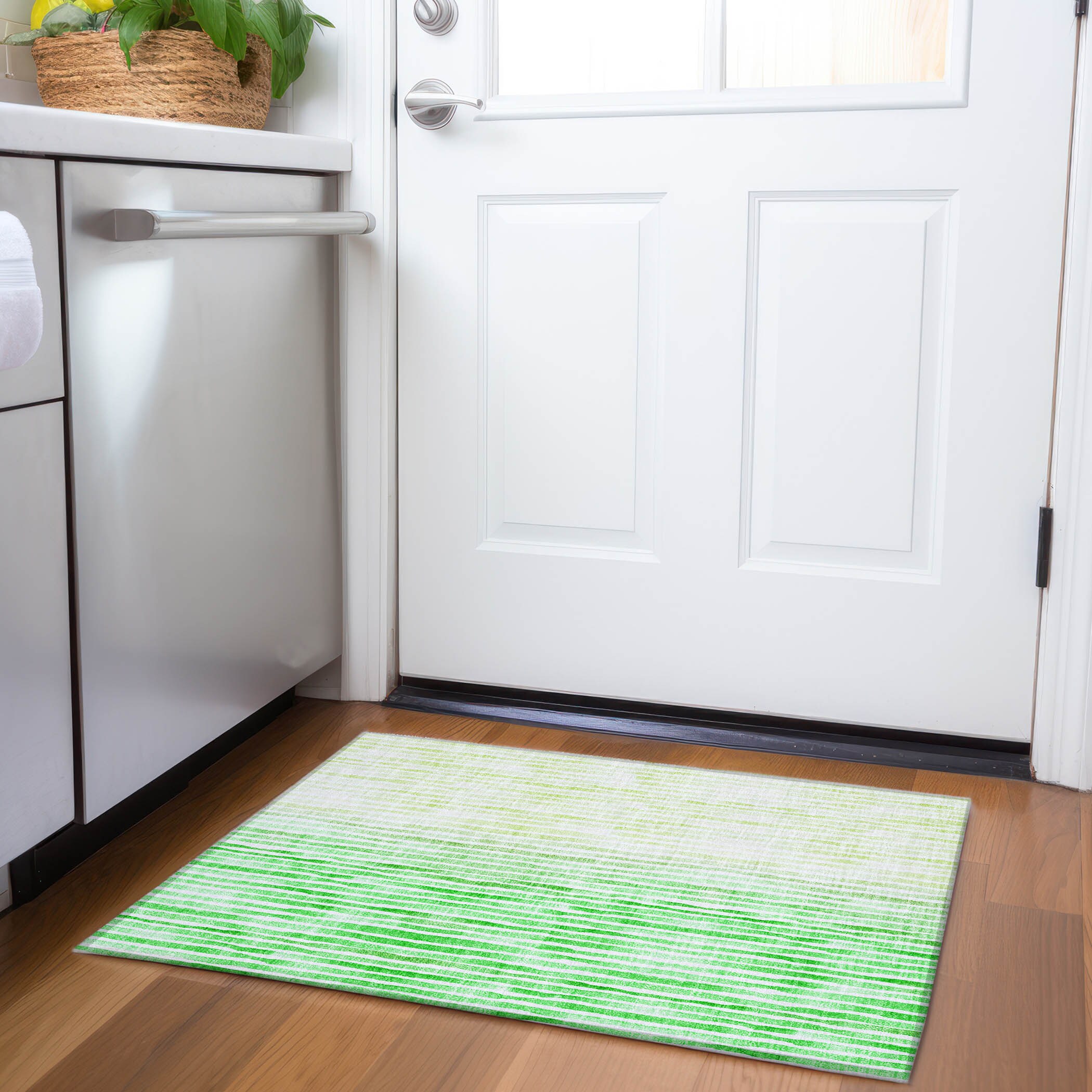 Addison Rugs AMF187GN20X30 Mayfield AMF187GN 2 x 3 (ft) Loomed Polyester Green Rectangular Indoor Geometric Machine washable Area rug