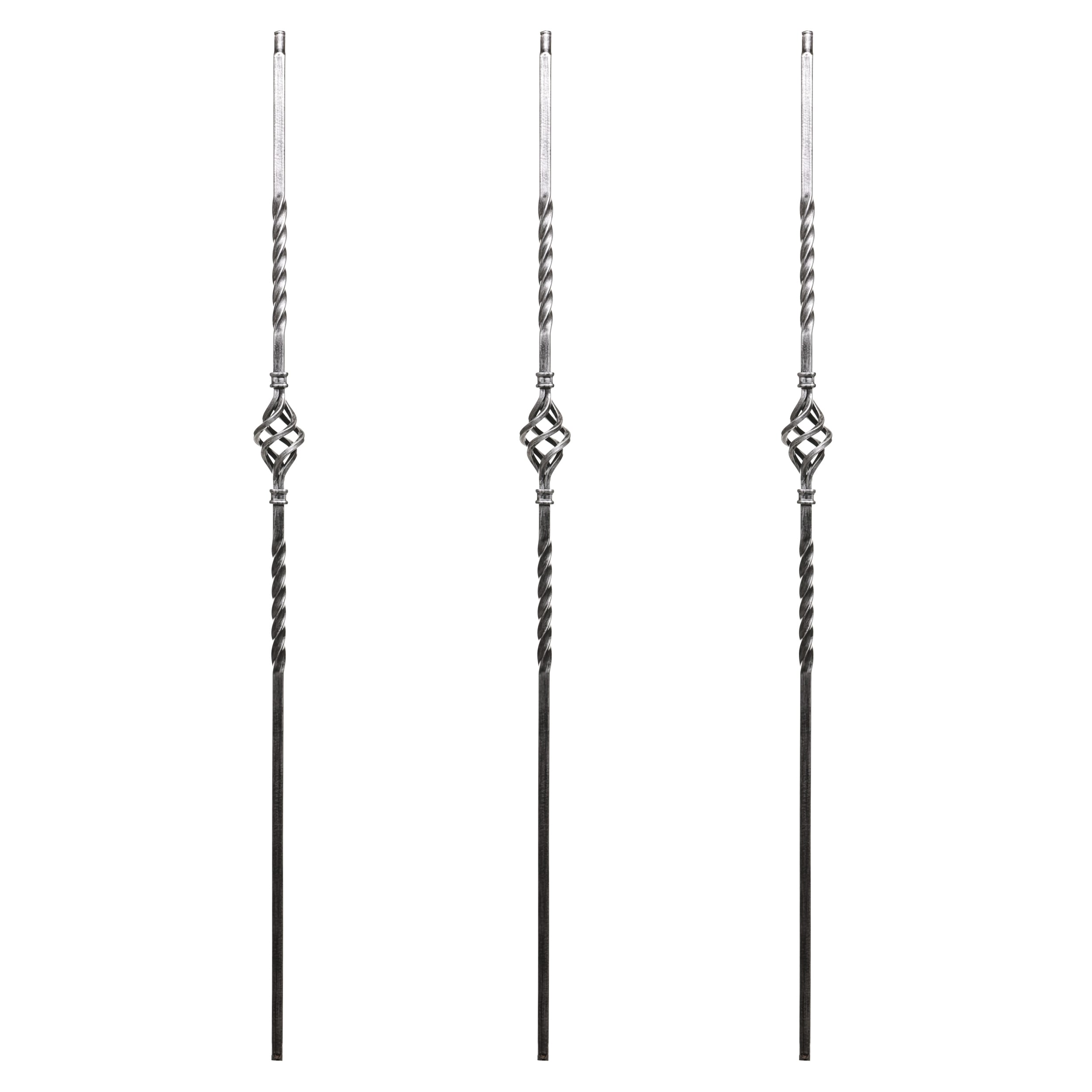 RELIABILT WGT04AN 43-in x 0.5-in Antique Nickel Wrought Iron Single Basket Stair Baluster (3-Pack)