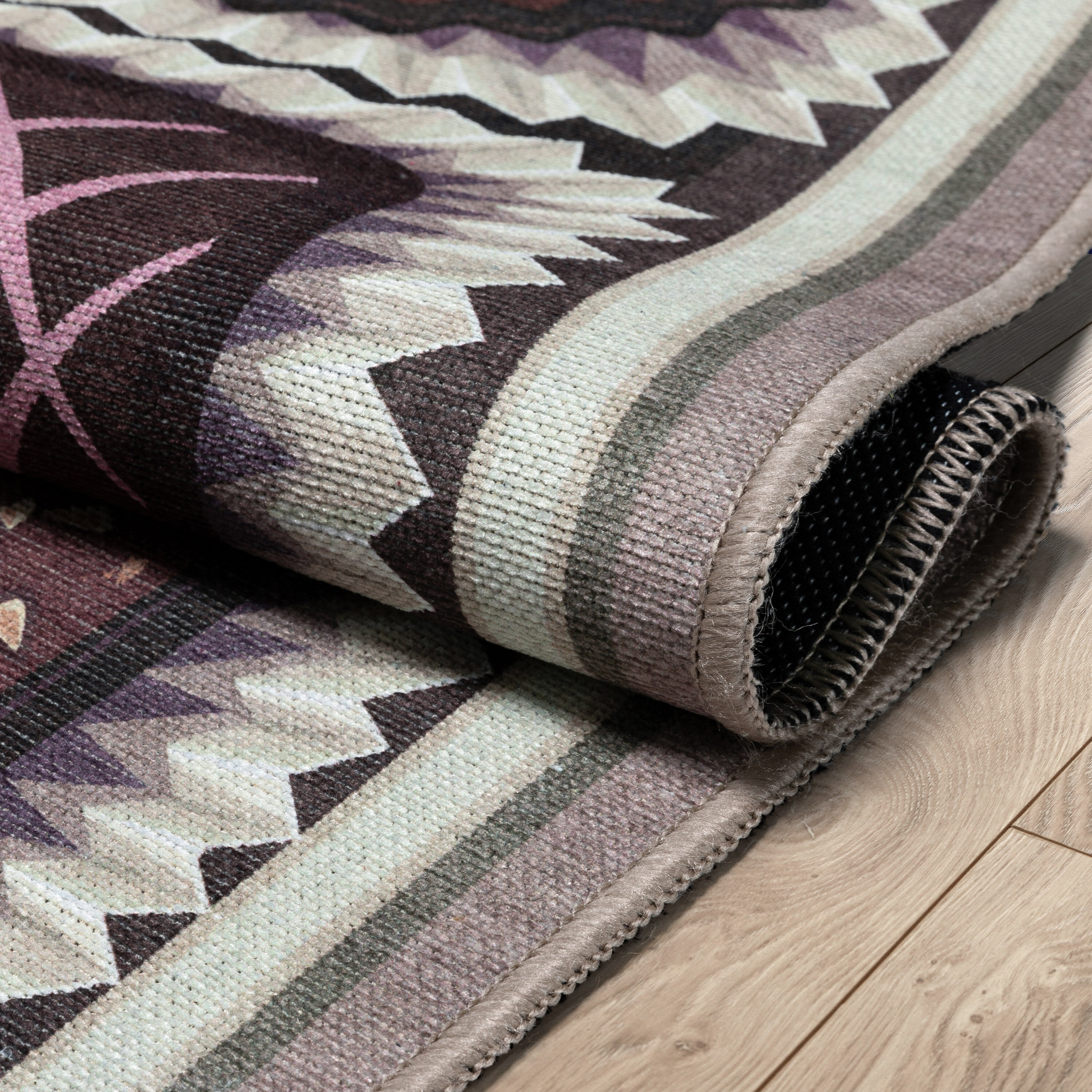 Apollo Red and Brown Polyester Chenille Reversible Rug
