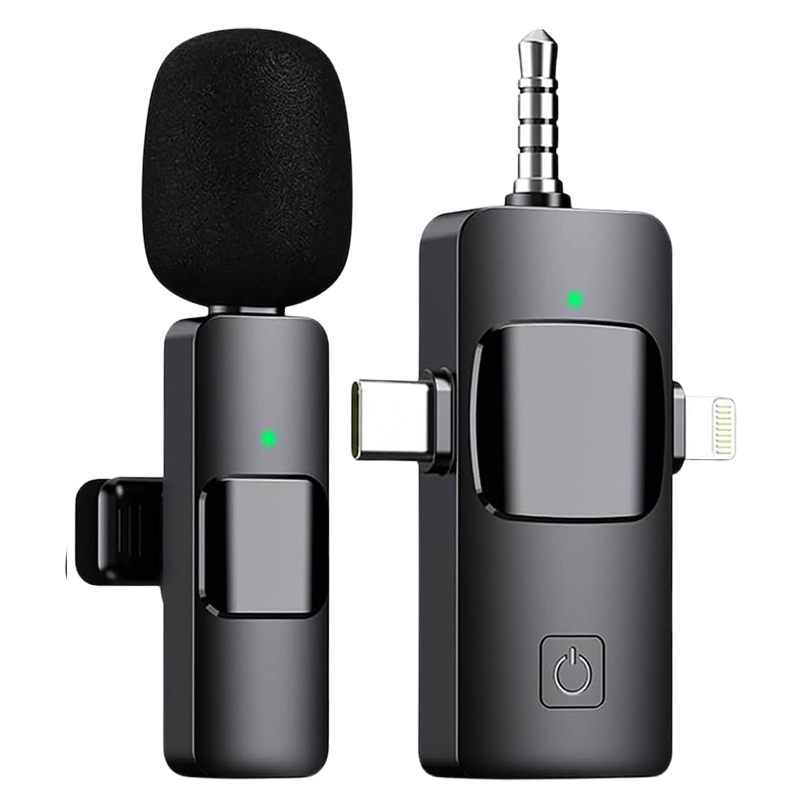 Etokfoks  3 in 1 lavalier microphone set with mini noise reduction low delay 2 4G transmission three lapel mics and universal receiver for