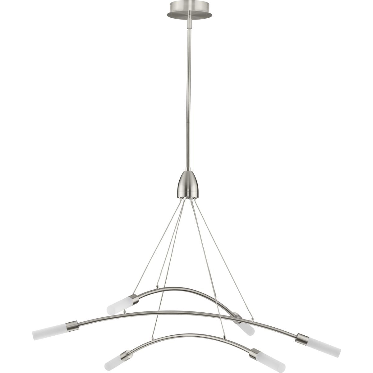 Kylo 6-Light Brushed Nickel LED Chandelier with Frosted Acrylic Shades