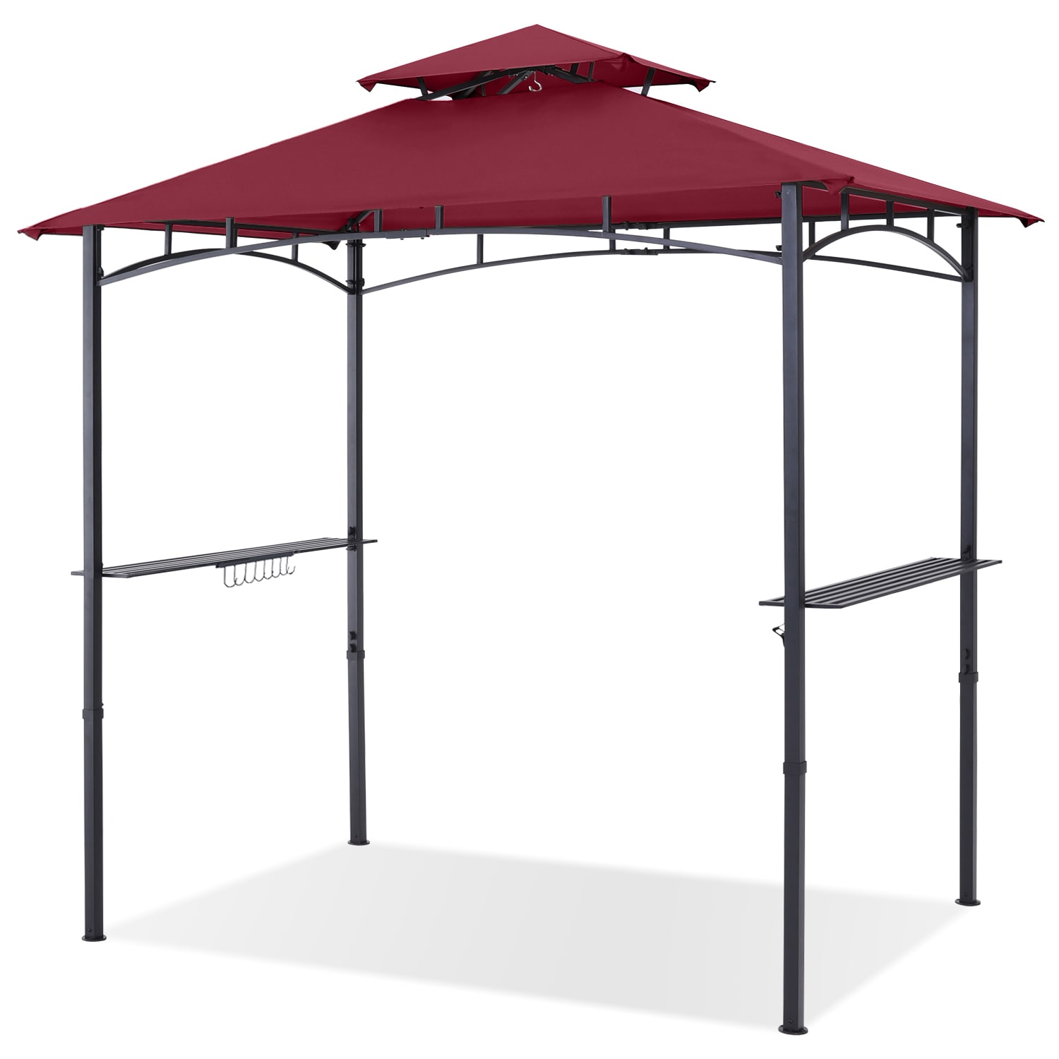 ABCCANOPY AHSKP01-BUR 8-ft x 5-ft Burgundy Rectangle Semi-permanent Grill Gazebo with Soft top Roof