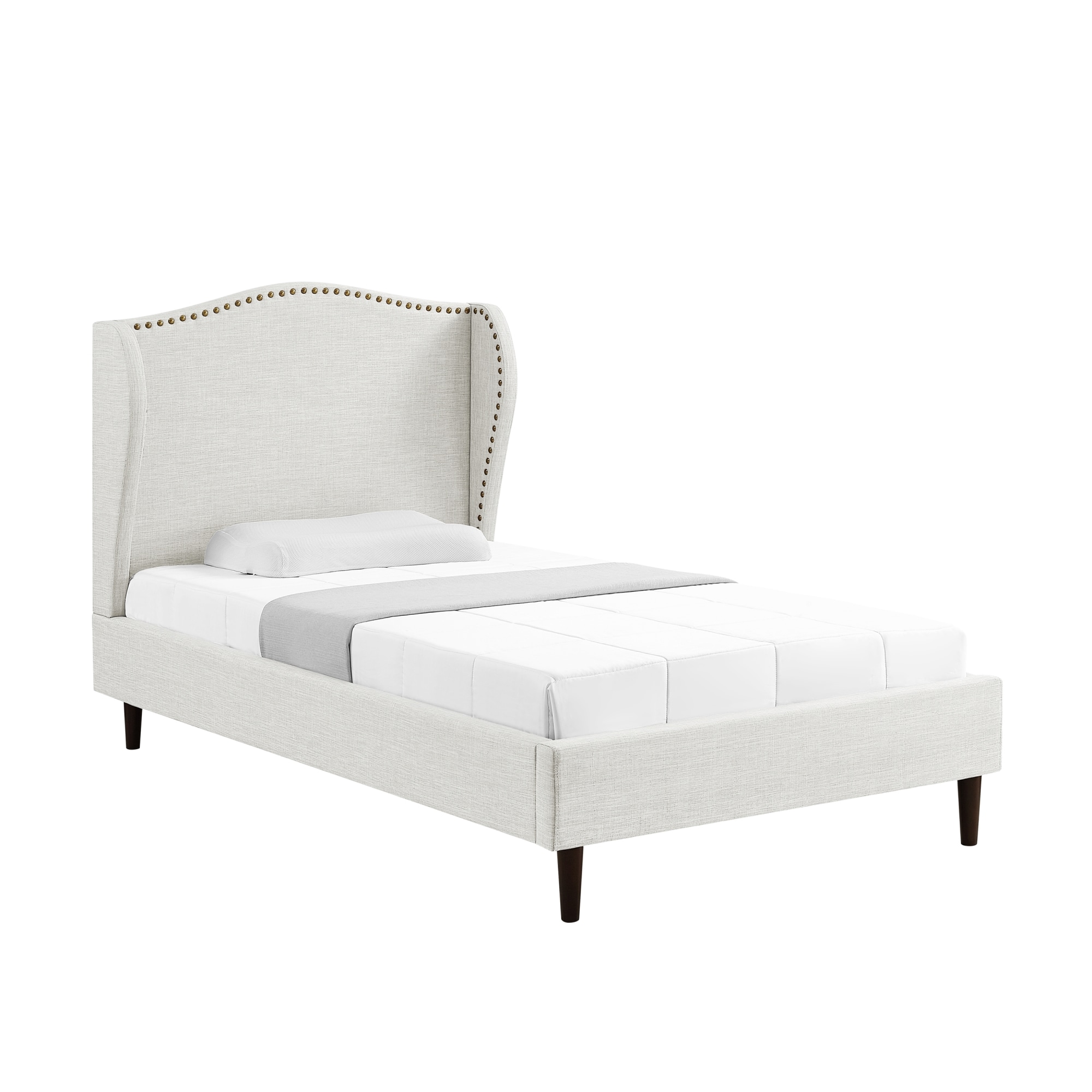 Rustic Manor RBD478-03CWF-LS Knight Cream White Full Wood Platform Bed