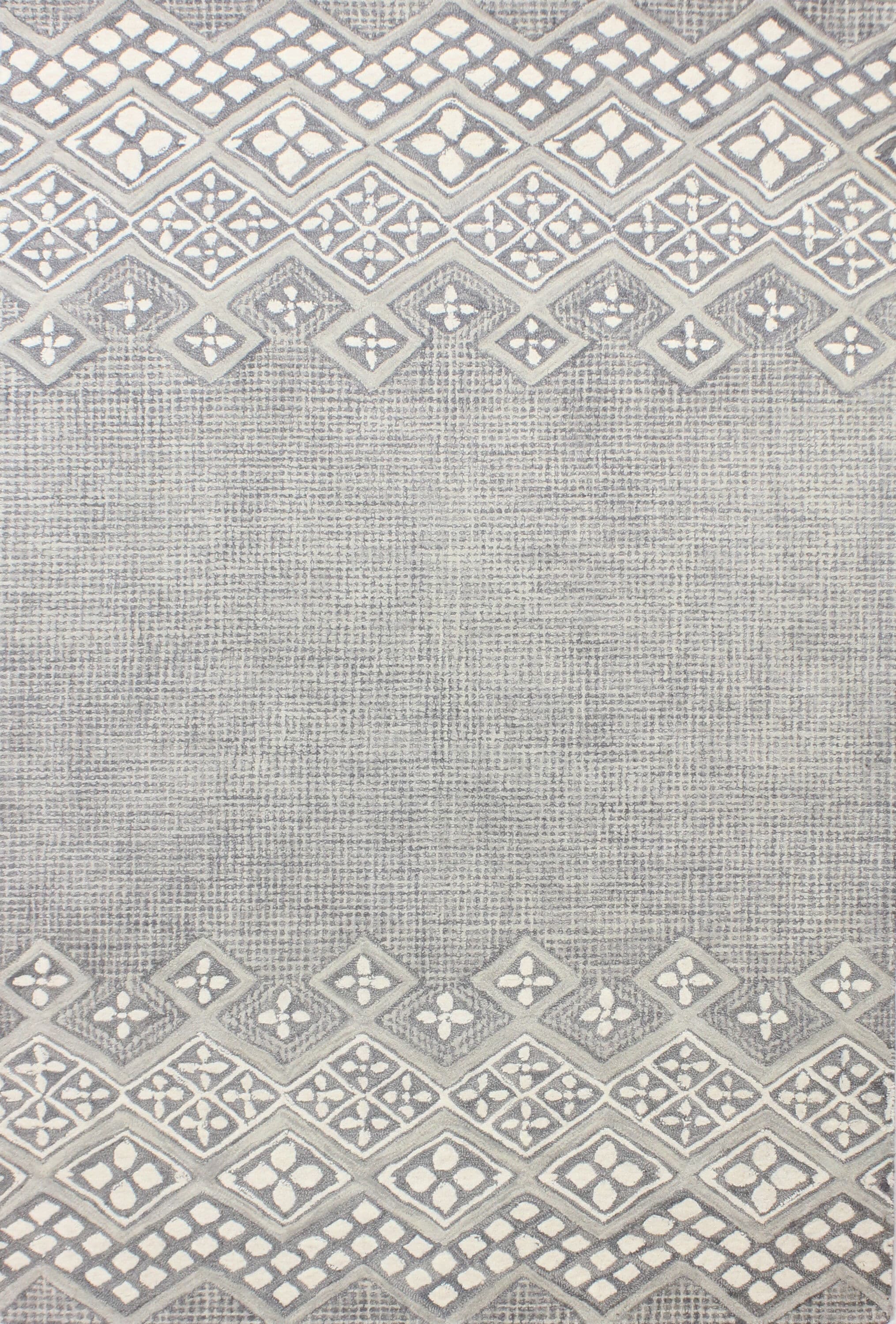 Bashian 649652259208 9 X 12 (ft) Wool Grey Indoor Geometric Moroccan Area Rug