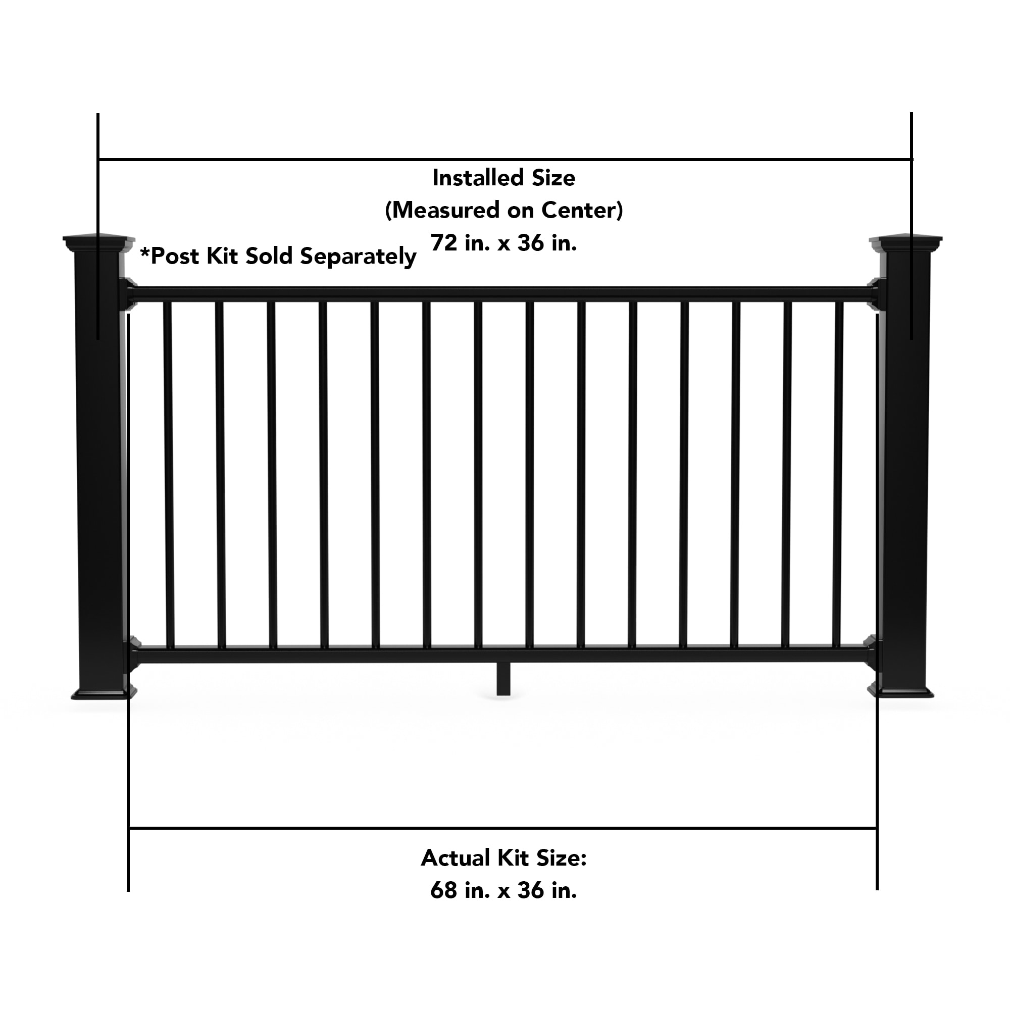 Deckorators Grab And Go 6 Ft X 275 In X 36 In Black Composite Deck Rail Kit In The Deck Railing