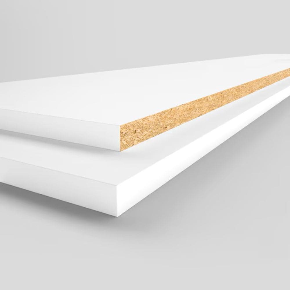Project Source LO7840 96.5-in L x 11.75-in D x 0.75-in H White Melamine Rectangular Shelf board