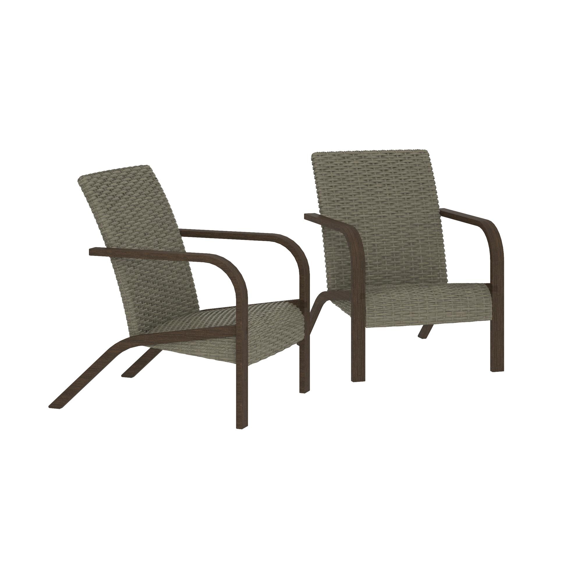 Cosco Villa Park Set of 2 Wicker Steel Frame Stationary Conversation ...