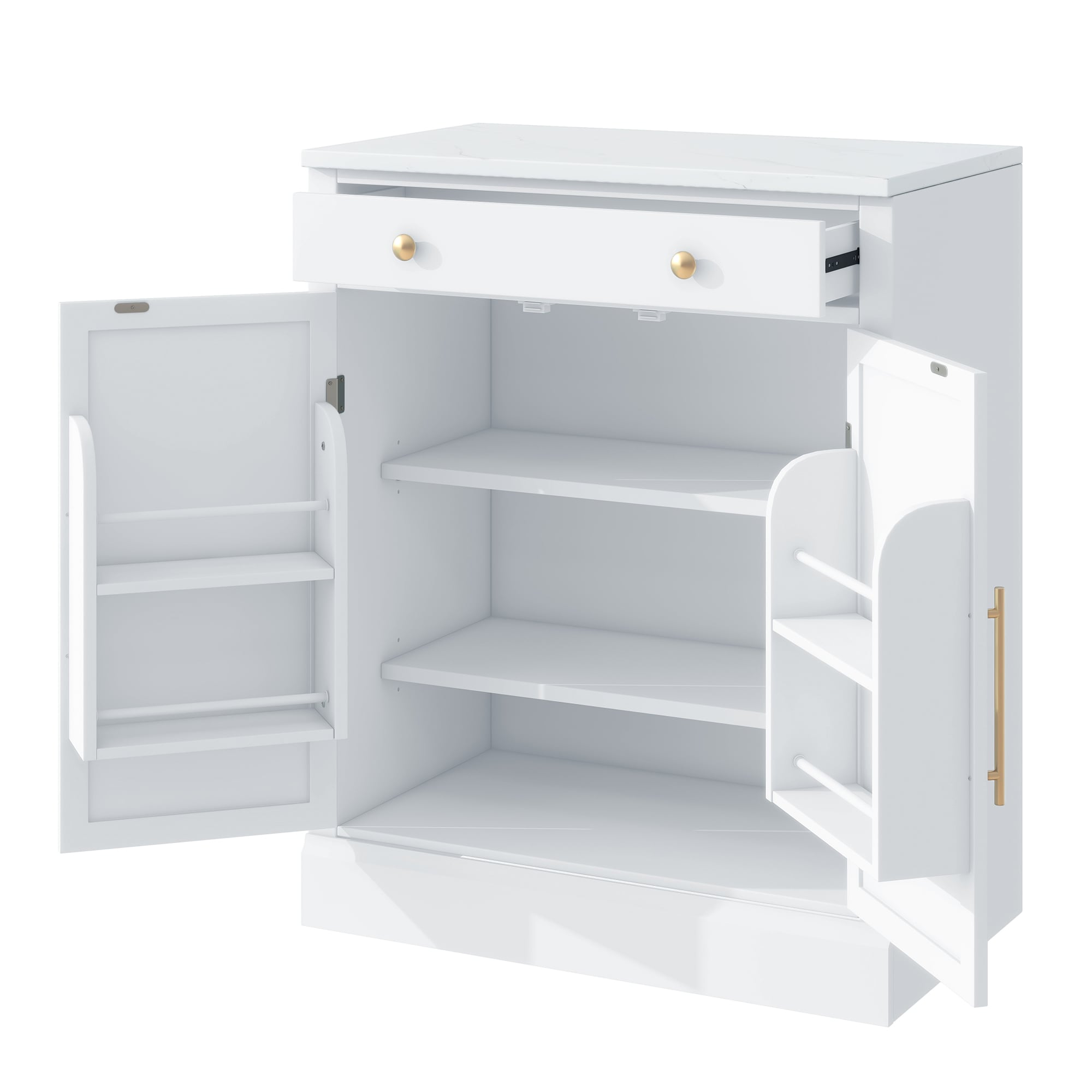 SINOFURN SYA020367WT Contemporary/Modern White MDF Pantry