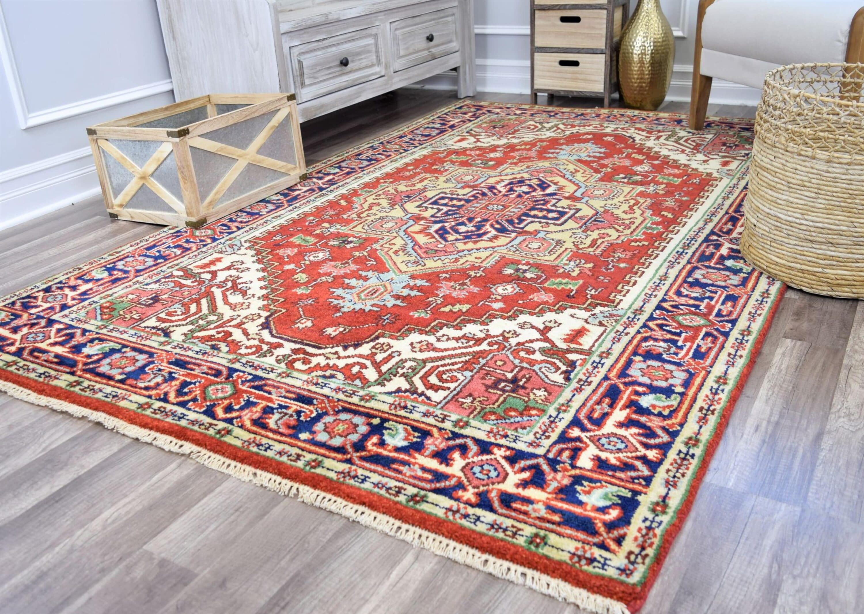 Rugs America 27525 ROYAL HERIZ 2 x 3 (ft) Knotted Wool Burgundy Rectangular Indoor Medallion Bohemian/Eclectic Area rug