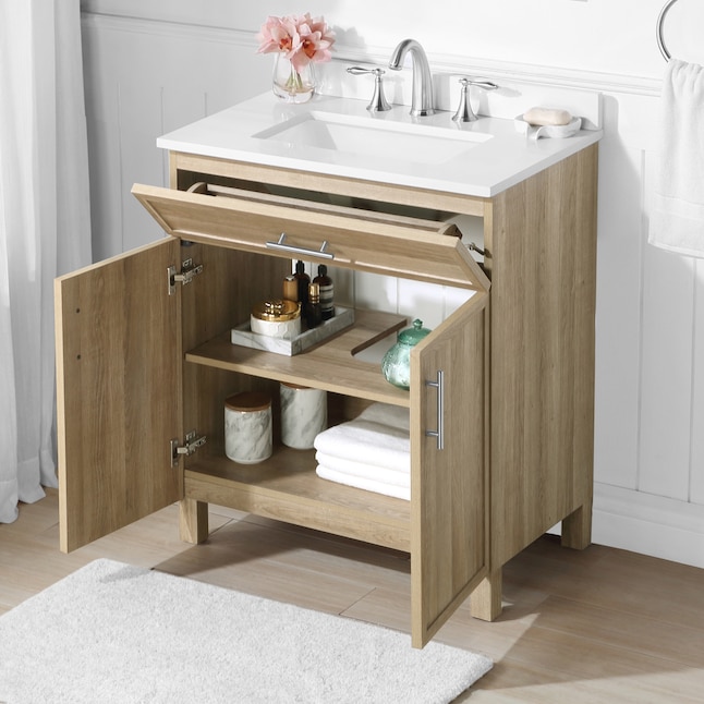 Style Selections Dolton 30-in Natural Oak Undermount Single Sink ...