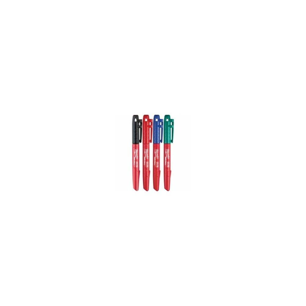 Milwaukee Milwaukee 48-22-3106 Inkzall Fine Point Colored Markers, Pack of  4 at