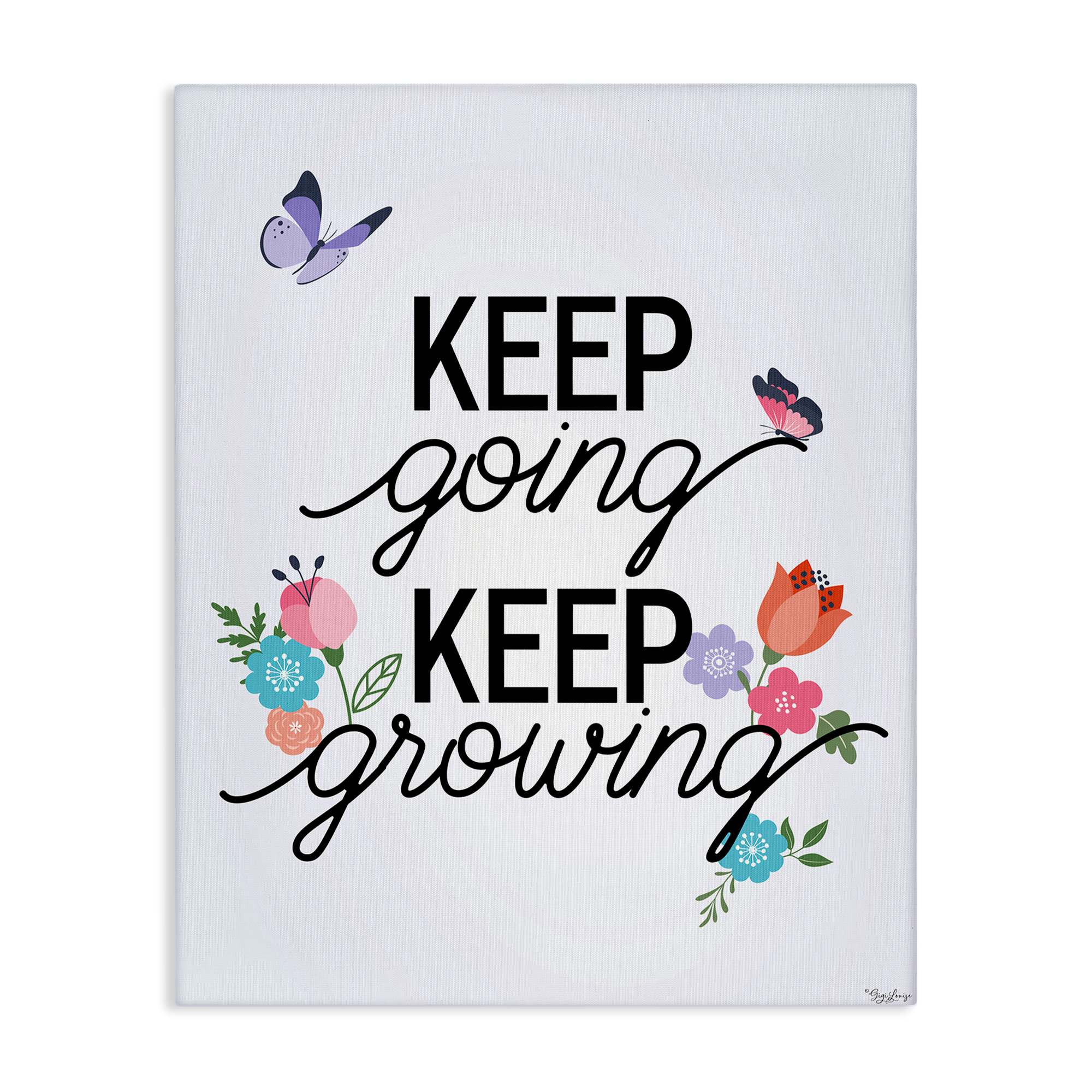 Stupell Industries BS-441-CN-16X20 Keep Going and Growing Canvas Wall Art By Gigi Louise 16 x 20
