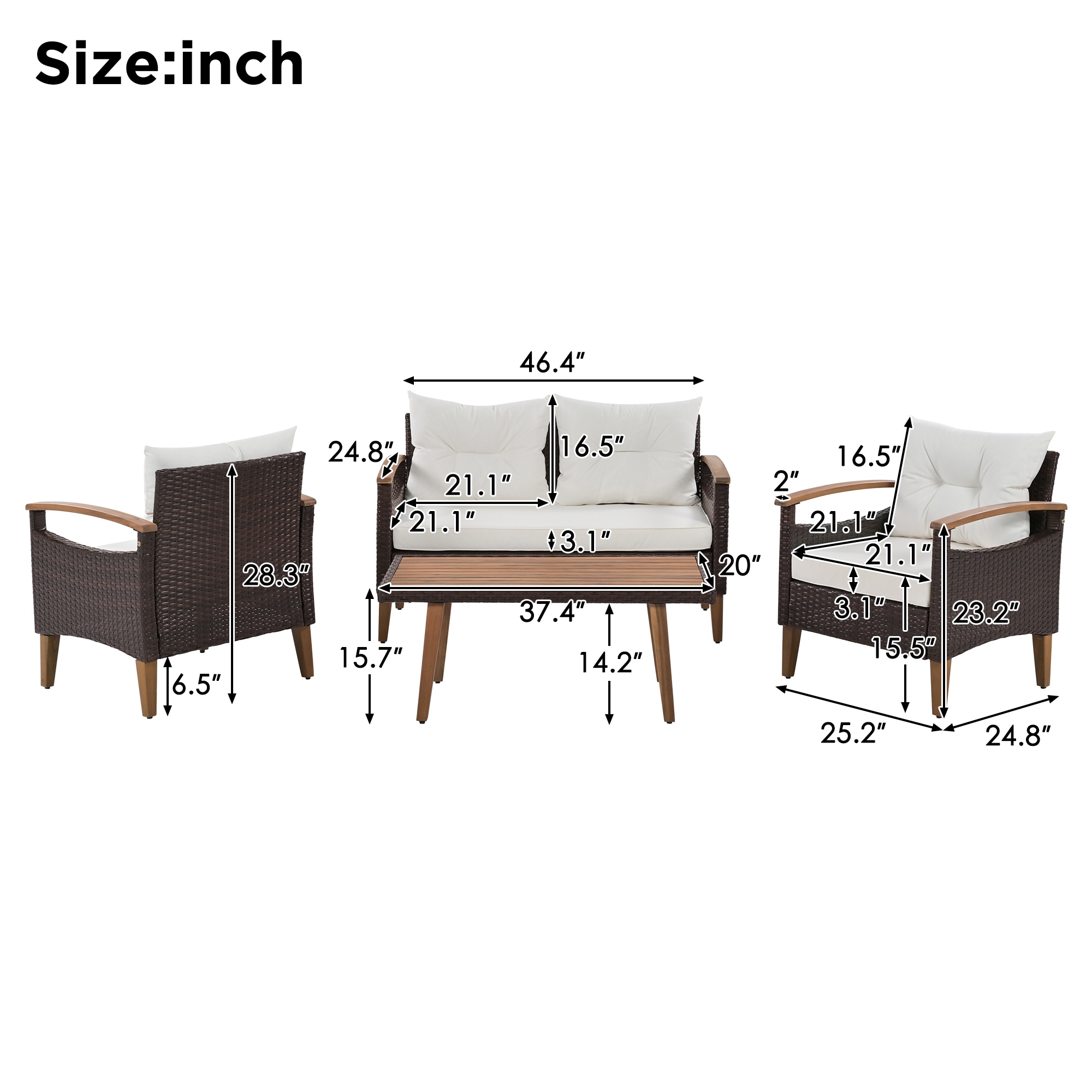 Forclover N7FW-222BE Patio-Conversation-Sets - View #2