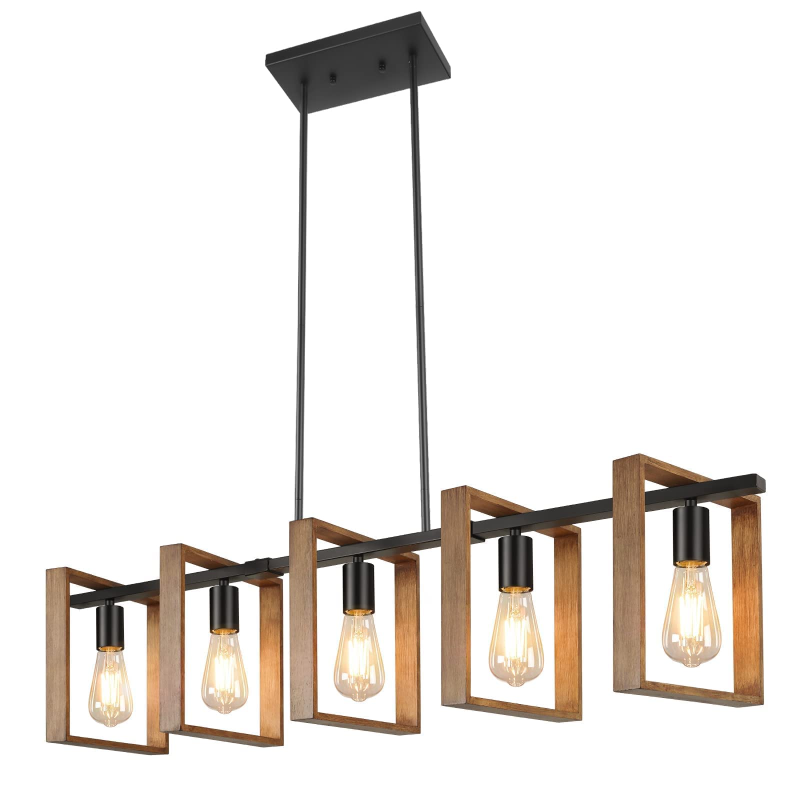Lukvuzo Farmhouse Kitchen Island Lighting 5 Light Adjustable Dining ...