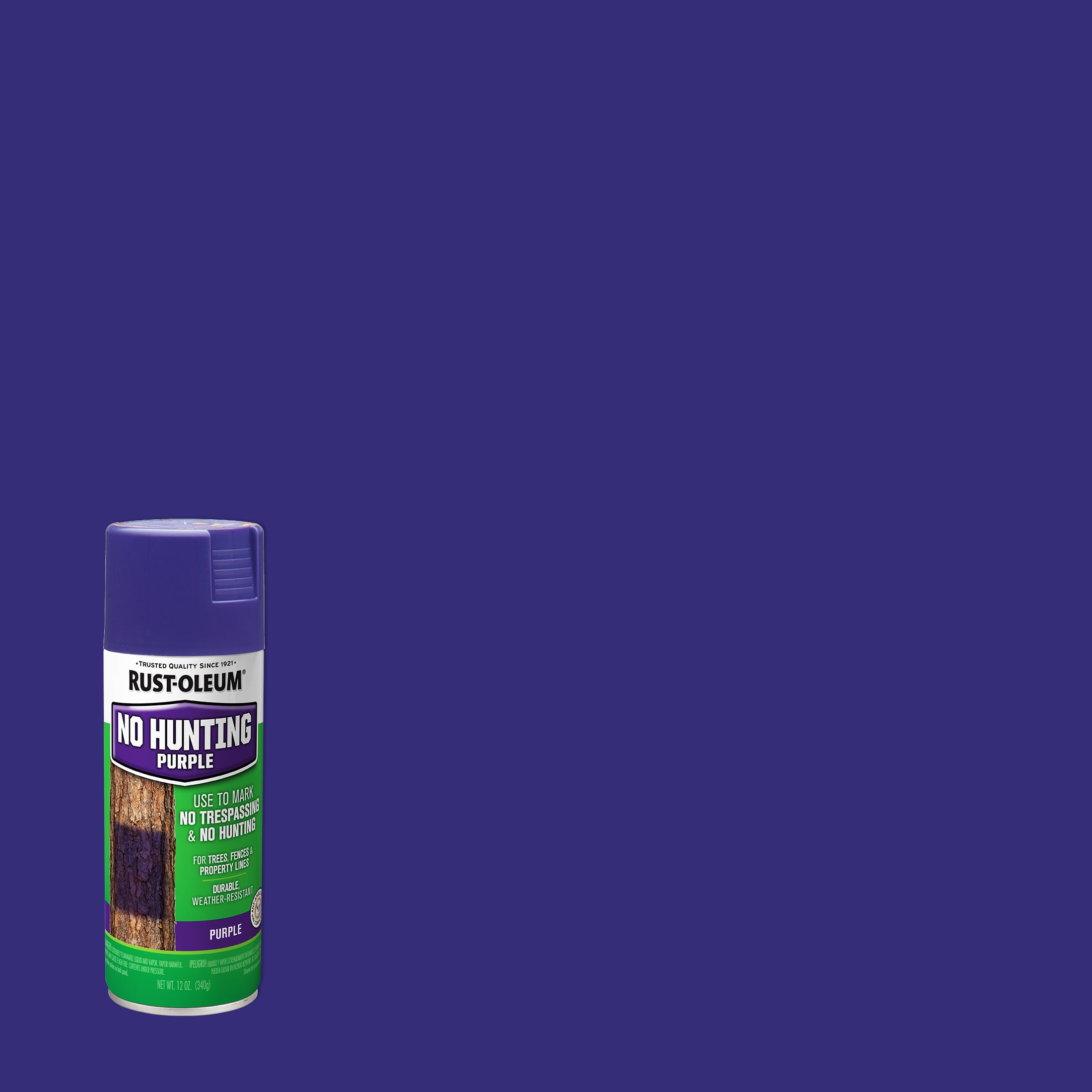 Rust-Oleum 270970 No Hunting Flat Purple Spray Paint (NET WT. 12-oz)